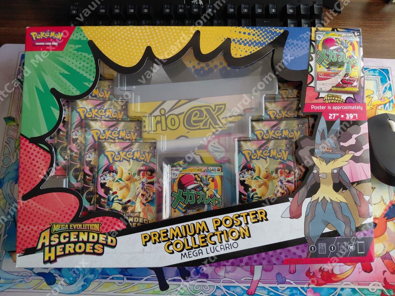Mega Evolution Ascended Heroes Premium Poster Collection Mega Lucario - Sellado Inglés