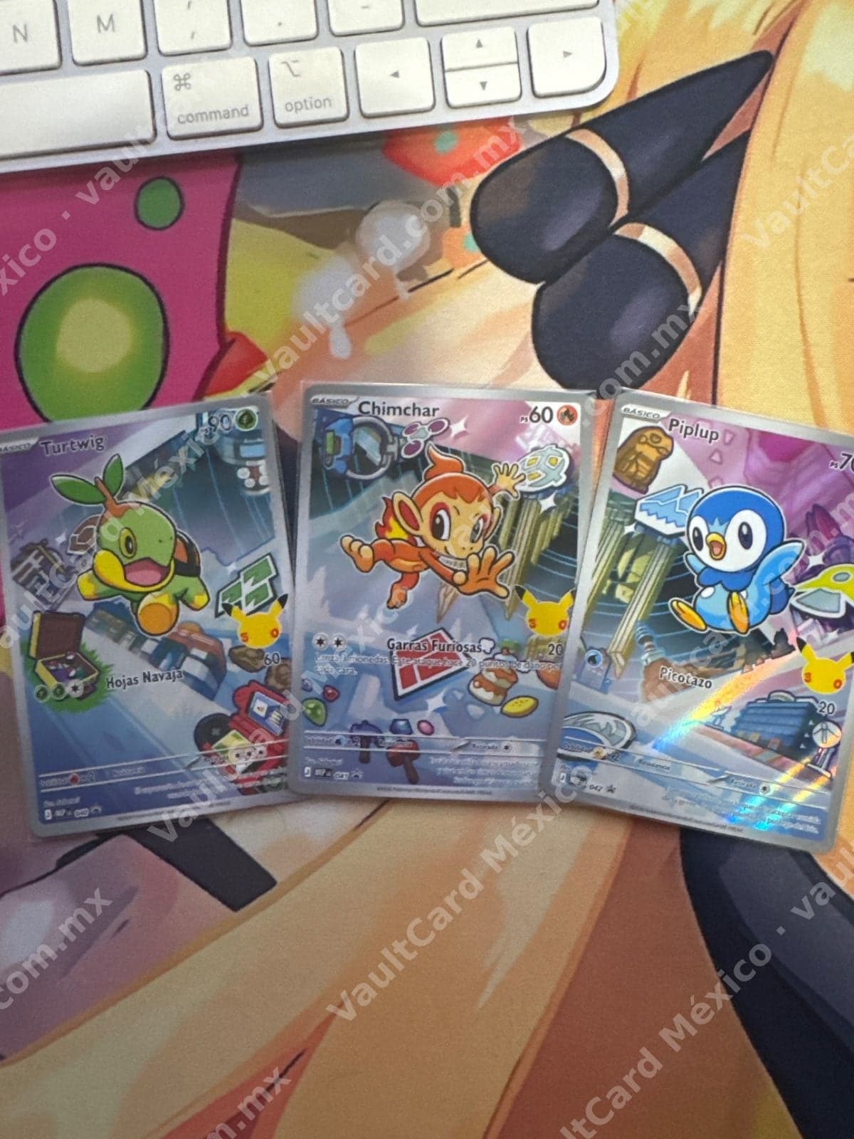 Lote 3 Cartas Iniciales Sinnoh: Turtwig, Chimchar y Piplup - Promo Holo Español