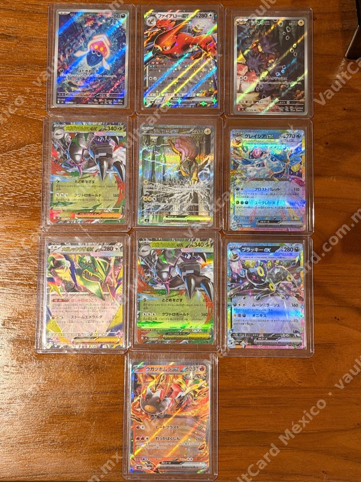 Lote 10 Cartas Pokémon Japonés - ex, SR y SAR (Mega Scizor ex, Talonflame ex, Rayquaza ex, Umbreon ex)