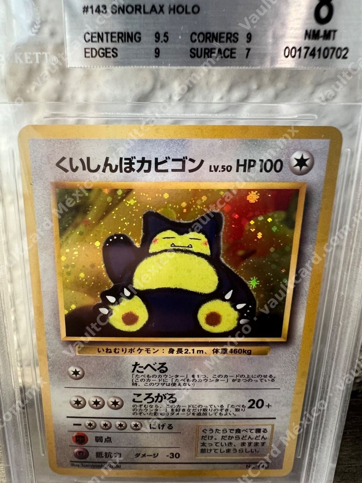 Snorlax Holo No. 143 Japonés - BGS 8 NM-MT