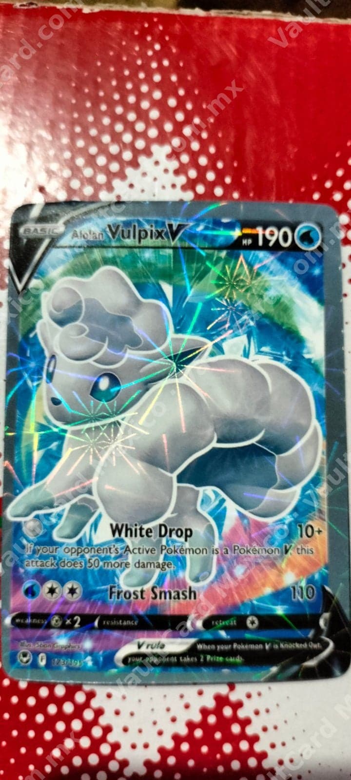 Alolan Vulpix V 173/195 - Silver Tempest (SIT) Inglés Full Art — foto 1