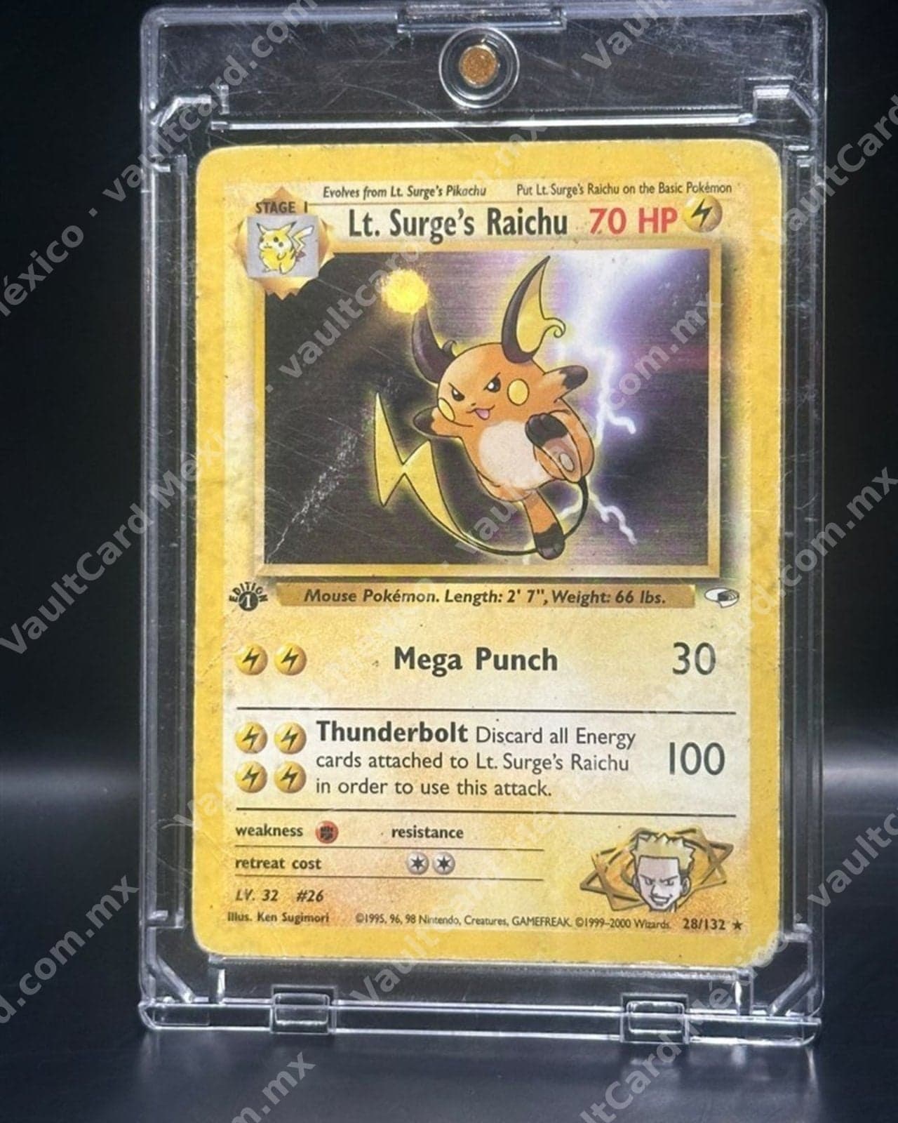 Lt. Surge's Raichu · 1ª edición 2000 · Gym Heroes 28/132
