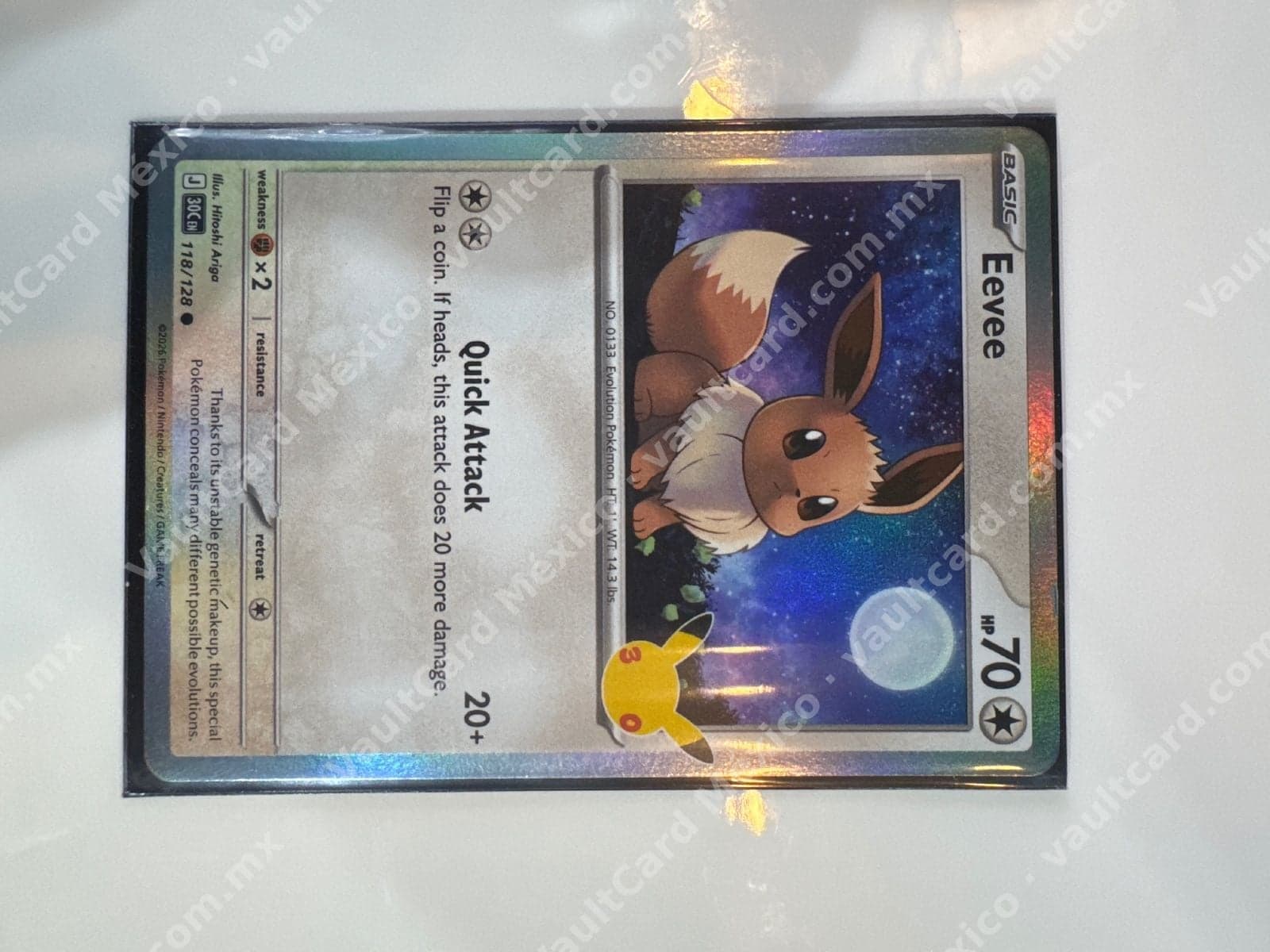 Eevee 118/128 Inglés - Carta Pokémon TCG