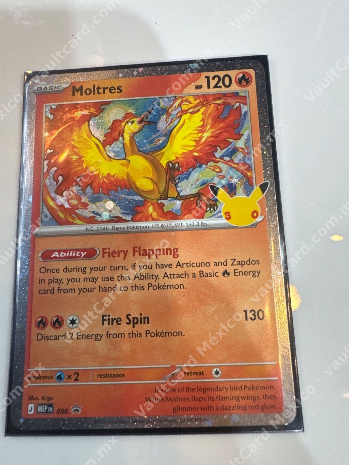 Moltres 096 Promo (MEP) Inglés - Holo Pikachu 30 Aniversario