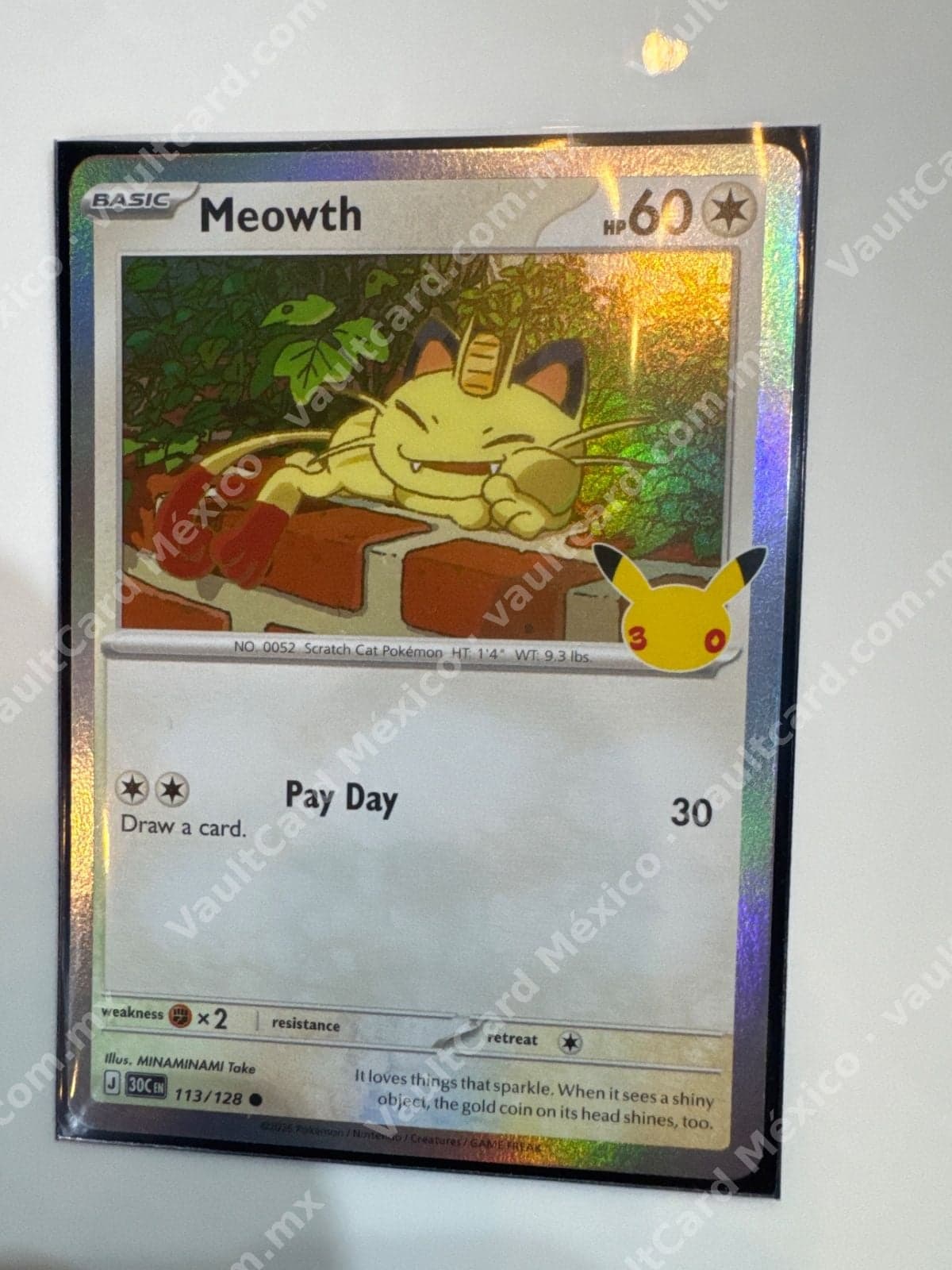 Meowth 113/128 - (30C) Inglés Holo