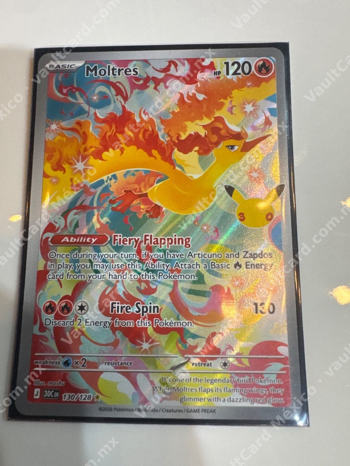 Moltres 130/128 - (JS) Inglés - Carta Full Art