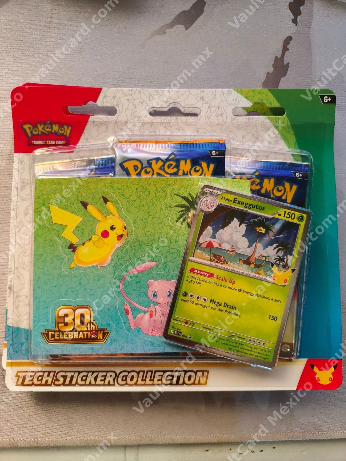 Pokémon Tech Sticker Collection 30th Celebration - Pikachu & Mew (Sellado) Inglés