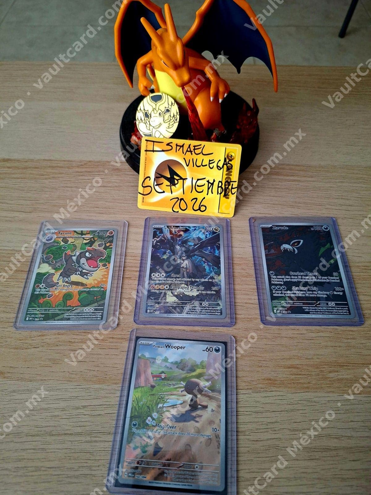 Lote 4 Cartas Pokémon: Zekrom, Tyrunt, Zarude y Paldean Wooper - Inglés