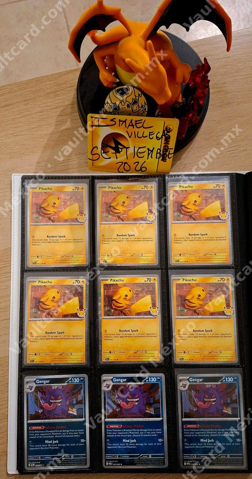 Lote 9 cartas Pokémon - Pikachu 051/162 y Gengar 058/162 (SCR) Inglés — foto 1