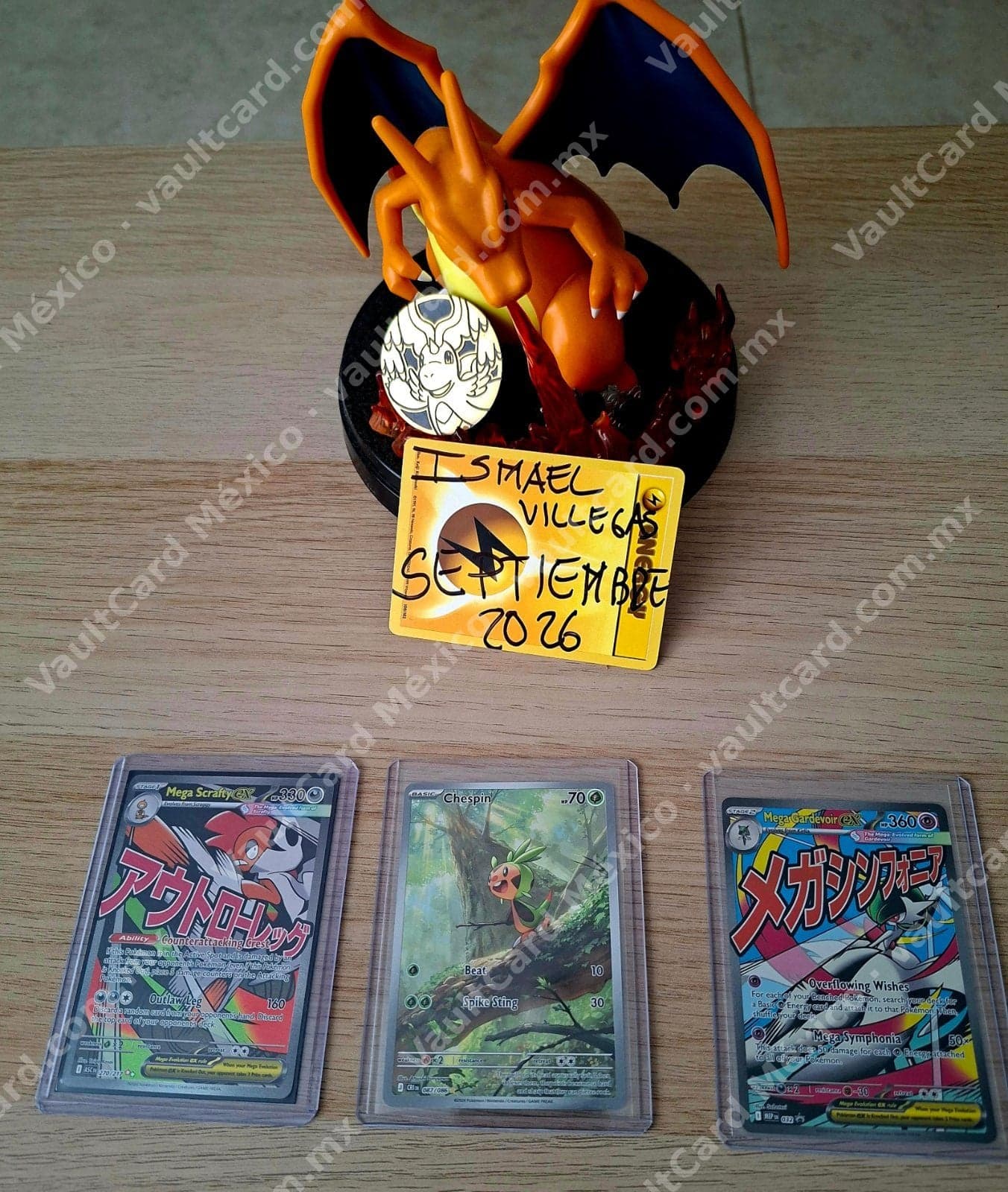 Lote 3 cartas Pokémon: Mega Gardevoir ex, Mega Scrafty ex y Chespin - Japonés — foto 1