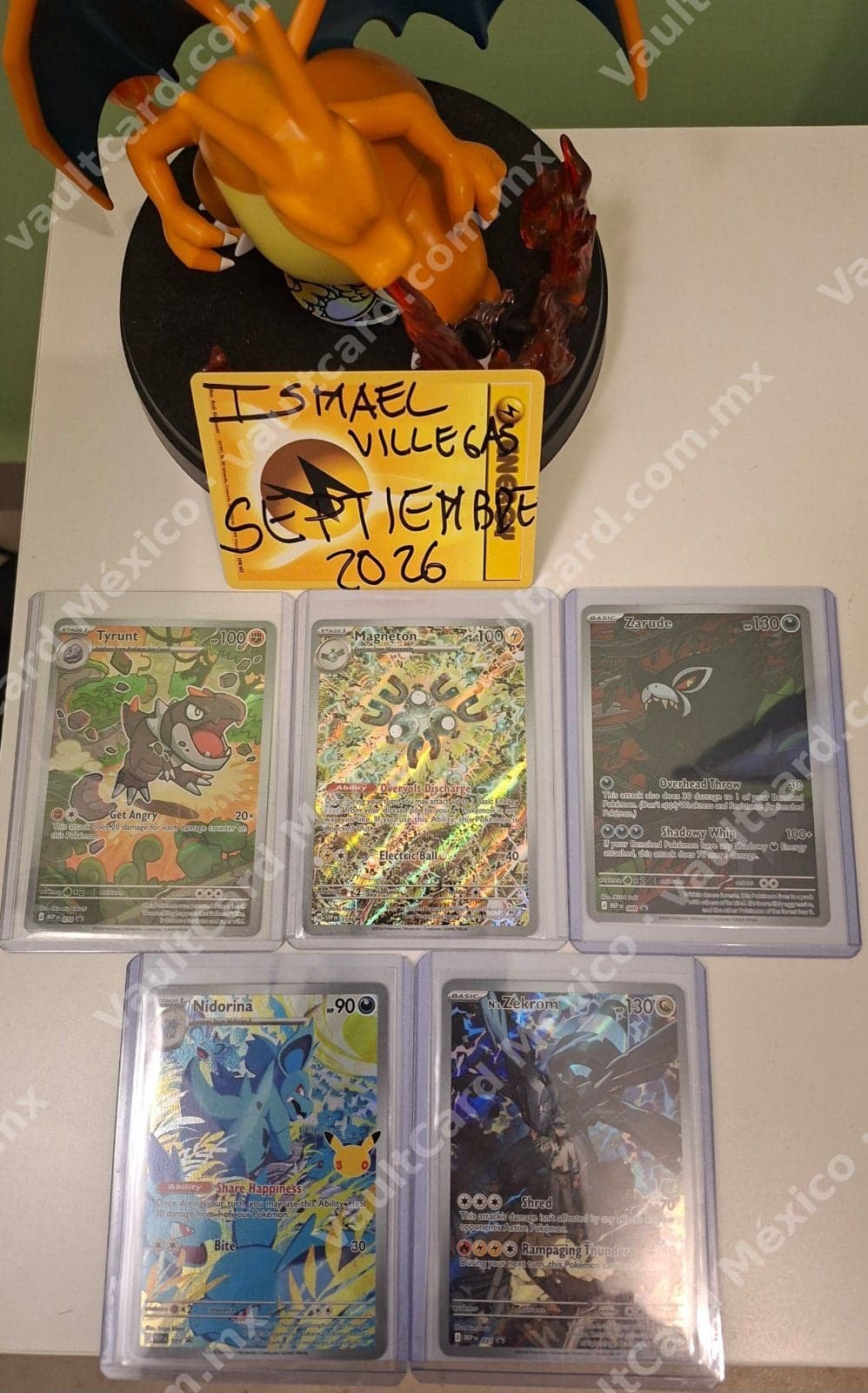 Lote 5 Cartas Pokémon: Tyrunt, Magneton, Zarude, Nidorina y Zekrom - Inglés