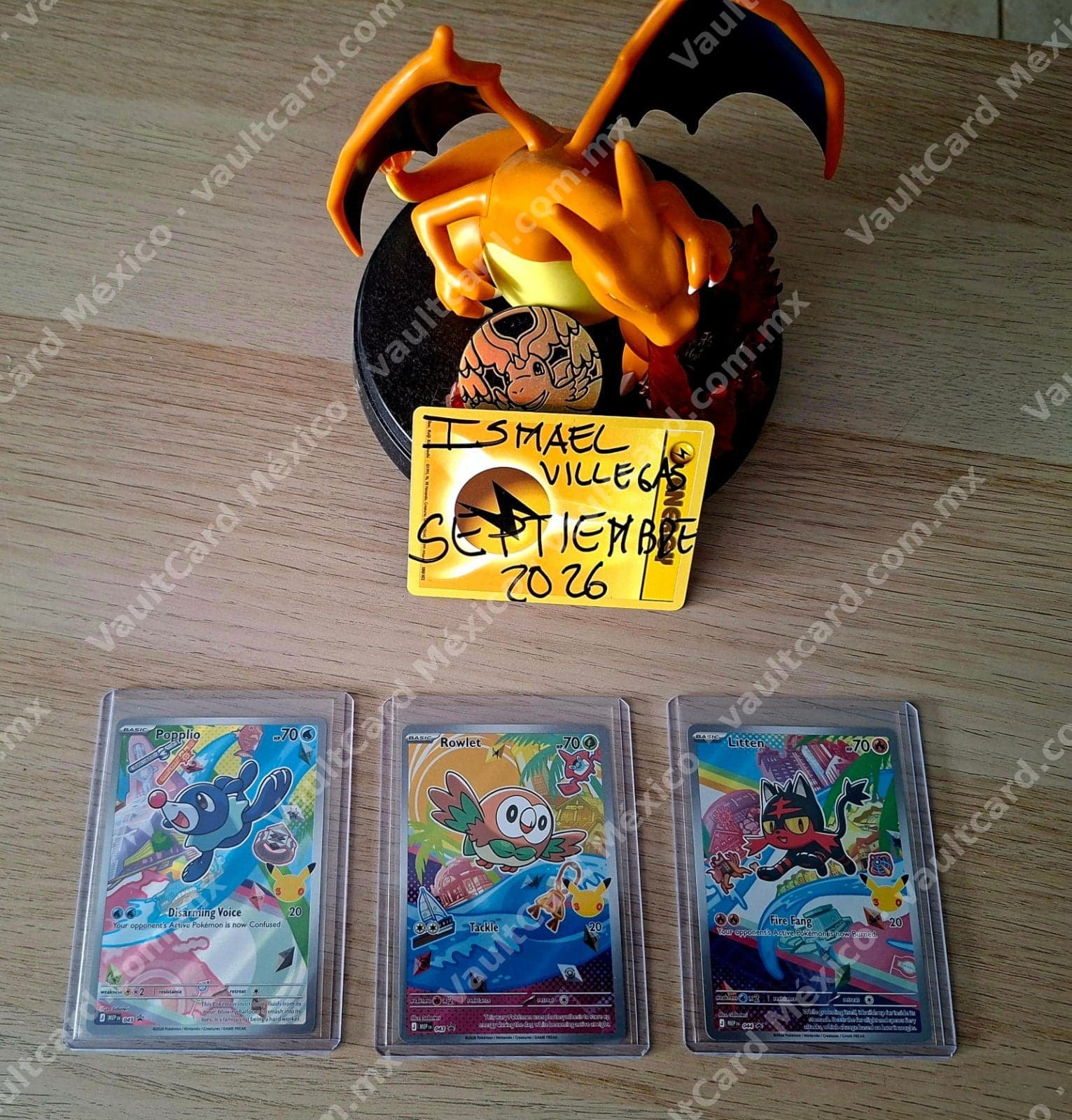 Lote 3 Cartas Iniciales de Alola: Popplio 045, Rowlet 043 y Litten 044 - (MEP) Inglés — foto 1