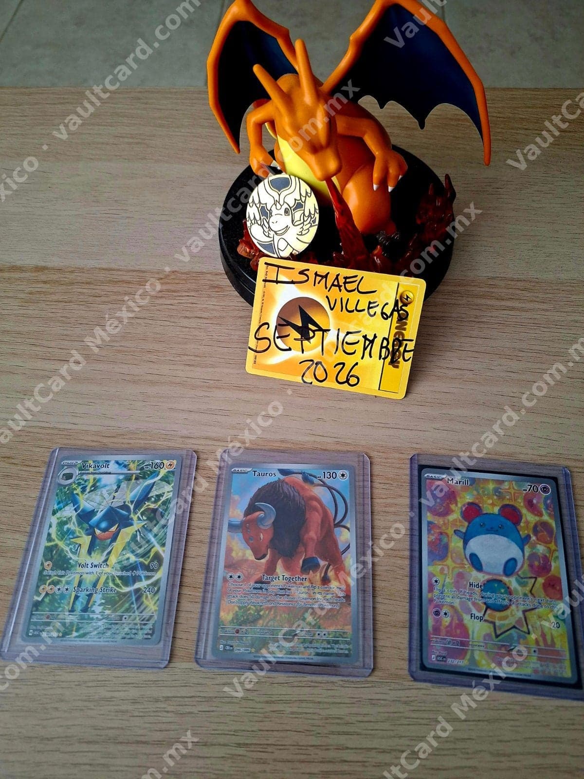 Lote 3 Cartas Pokémon Inglés - Vikavolt, Tauros y Marill (Illustration Rare) — foto 1