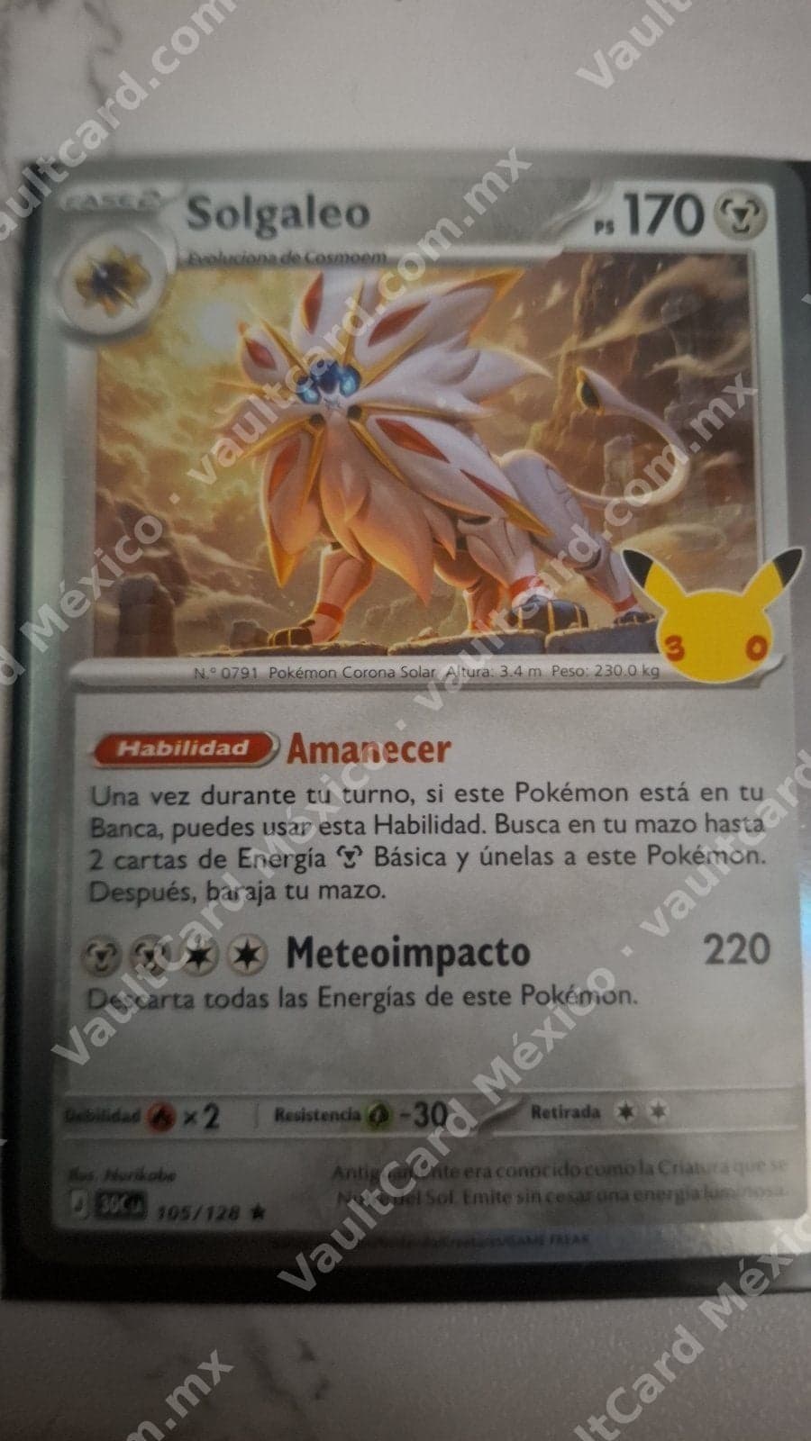 Solgaleo 105/128 - Español (Promo Pikachu)