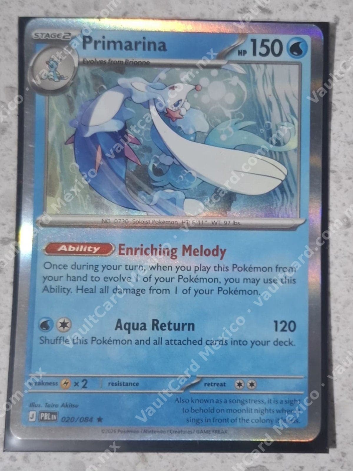 Primarina 020/084 - (PBL) Inglés Holo — foto 1