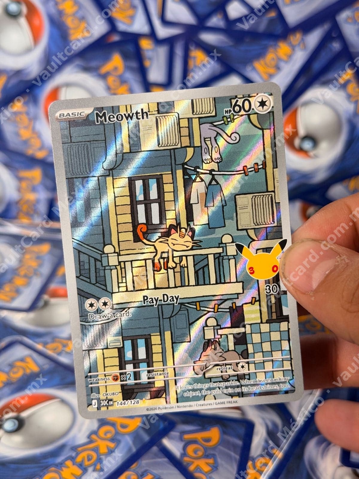 Meowth 144/128 - Illustration Rare (30C) Inglés
