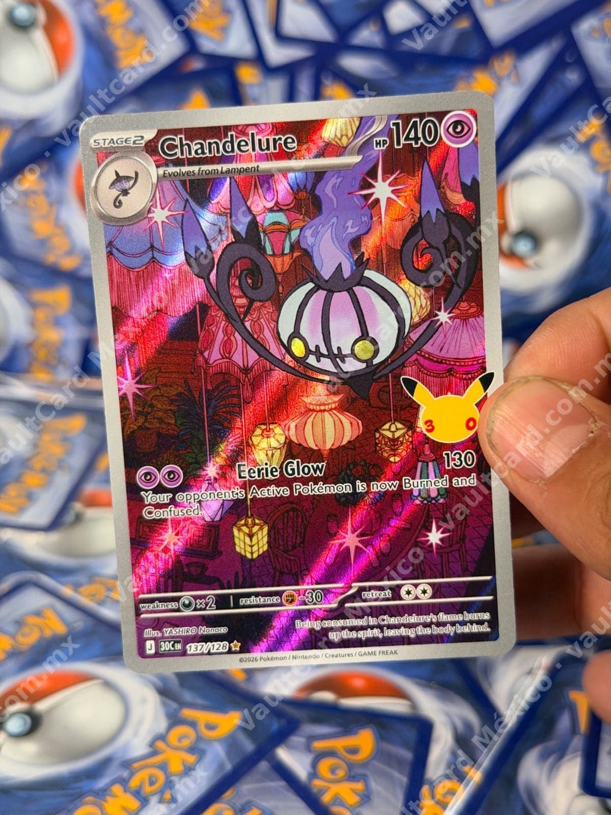 Chandelure 137/128 - Illustration Rare (30C) Inglés