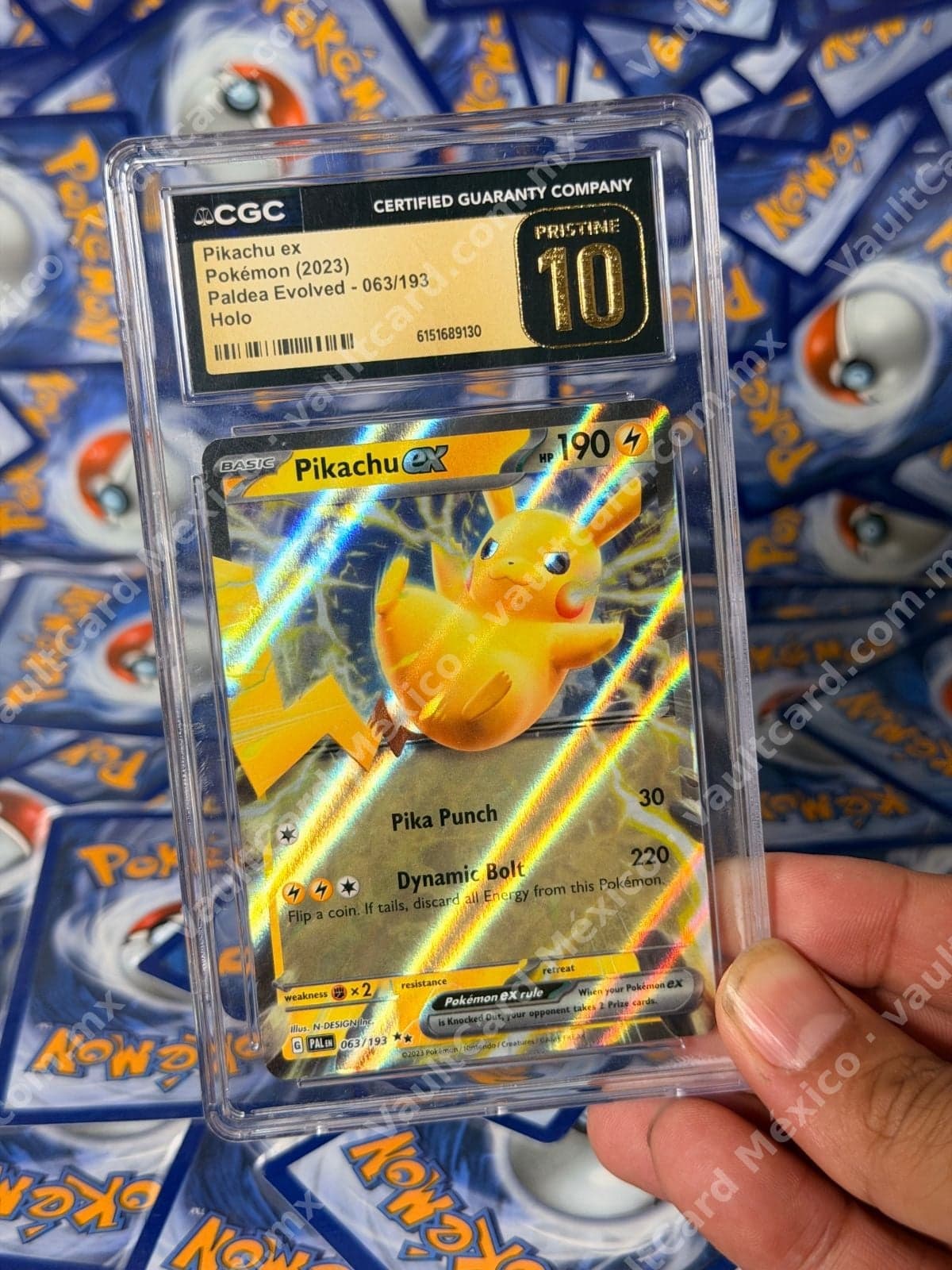 Pikachu ex 063/193 - Paldea Evolved (PAL) Inglés - CGC Pristine 10