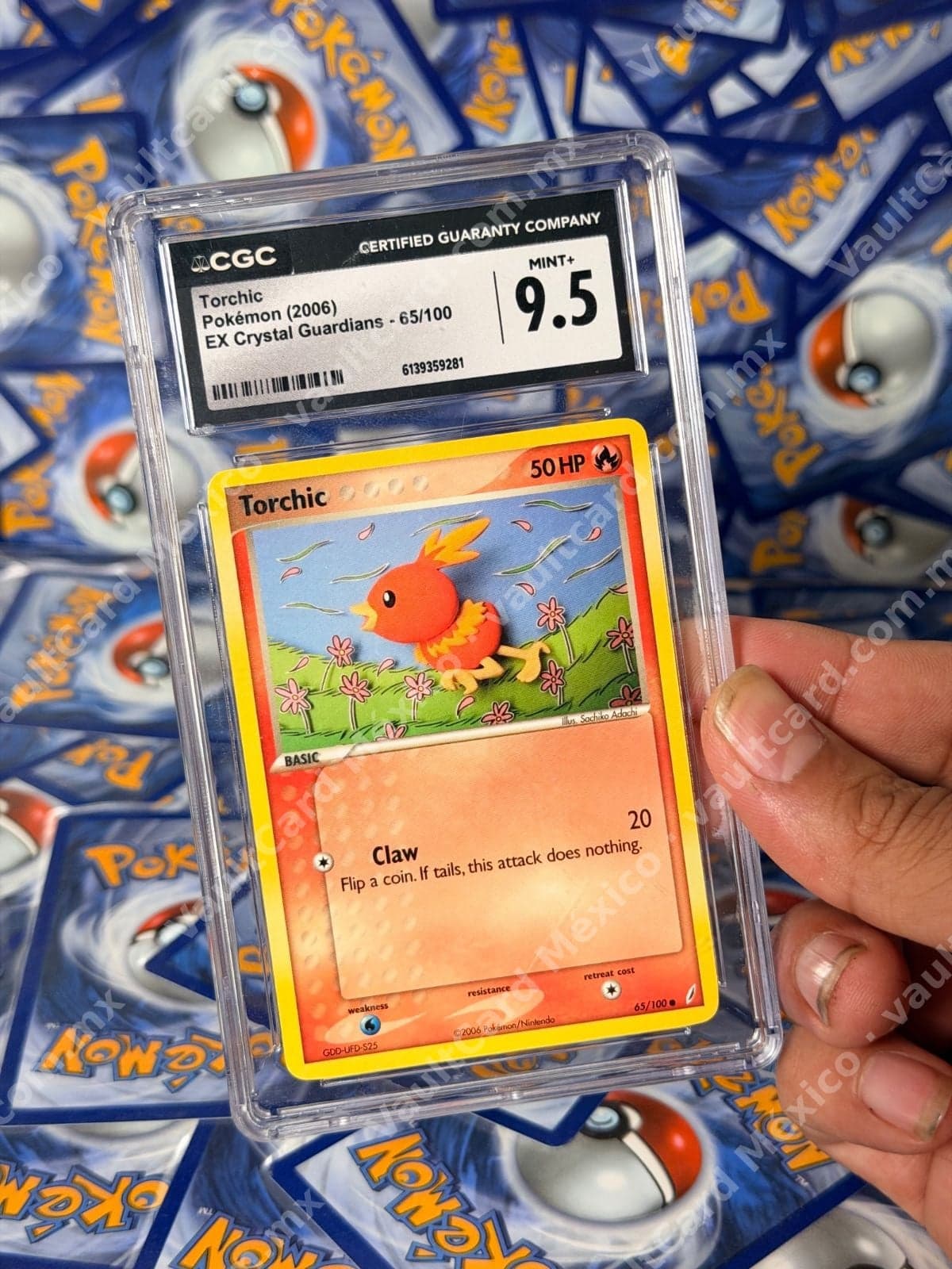 Torchic 65/100 - EX Crystal Guardians Inglés - CGC 9.5 Mint+