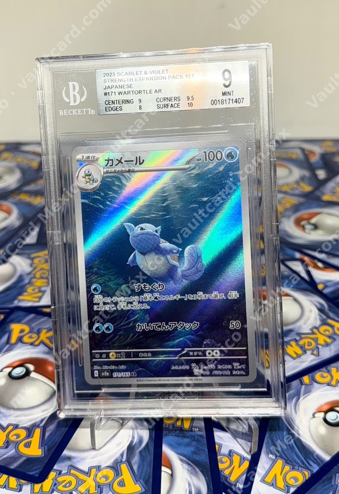 Wartortle AR 171/165 - Pokémon 151 (SV2a) Japonés - BGS 9 MINT
