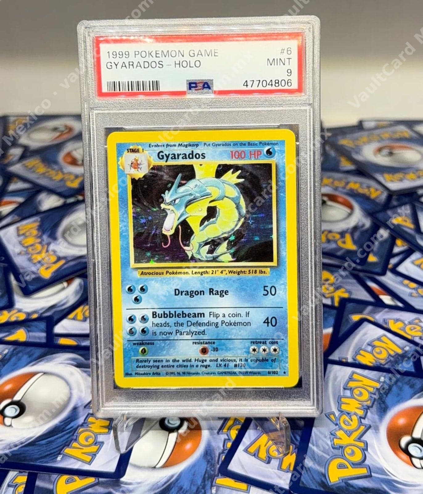 Gyarados Holo 6/102 - Base Set 1999 Inglés PSA 9 MINT