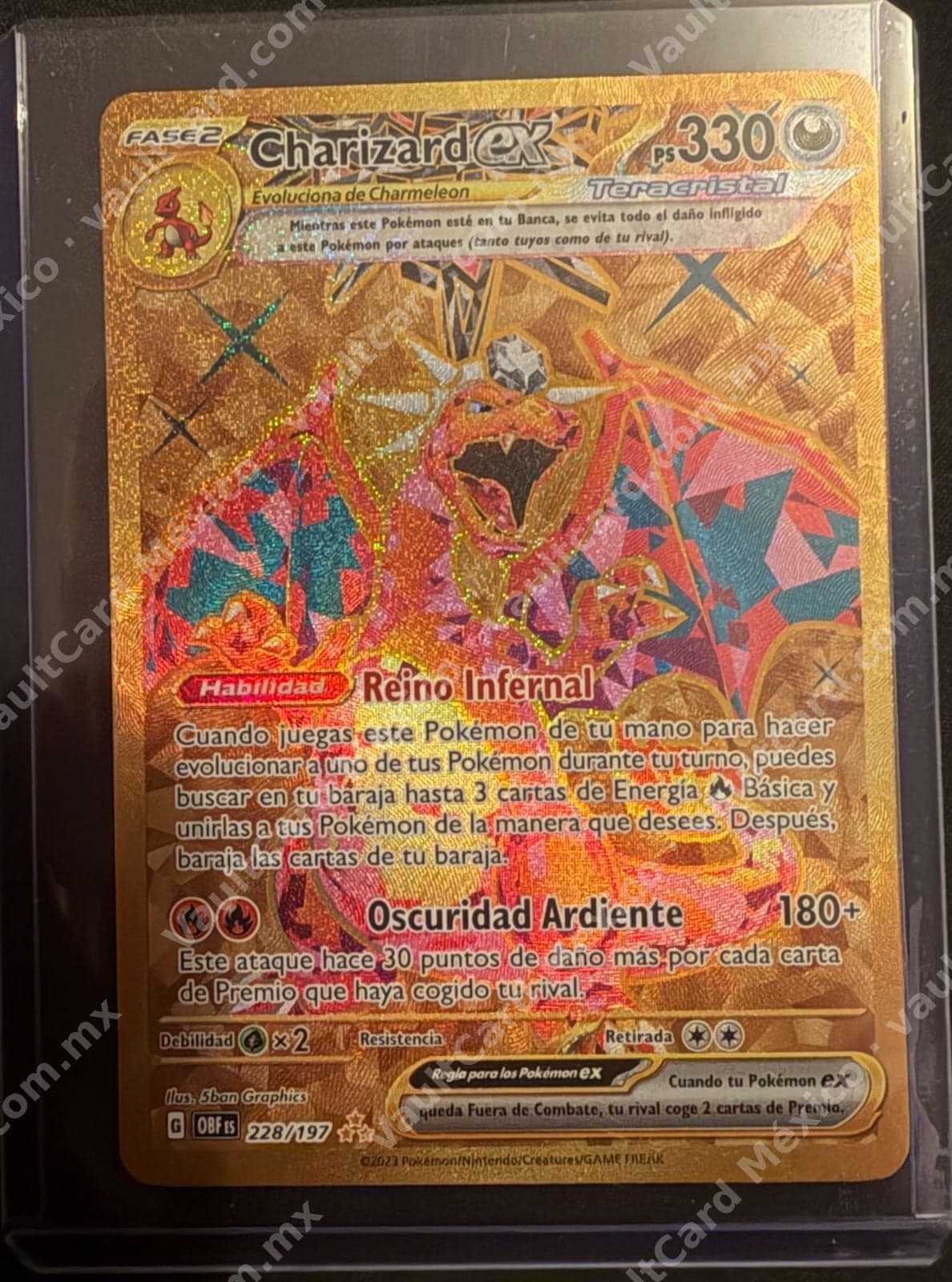 Charizard ex 228/197 Gold - Llamas Obsidiana (OBF) Español
