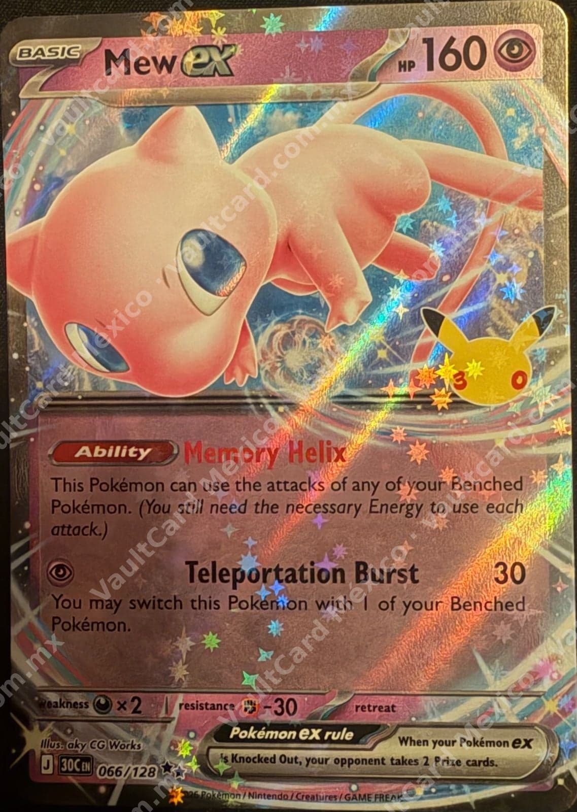Mew ex 066/128 - Promo Pikachu 30C Inglés