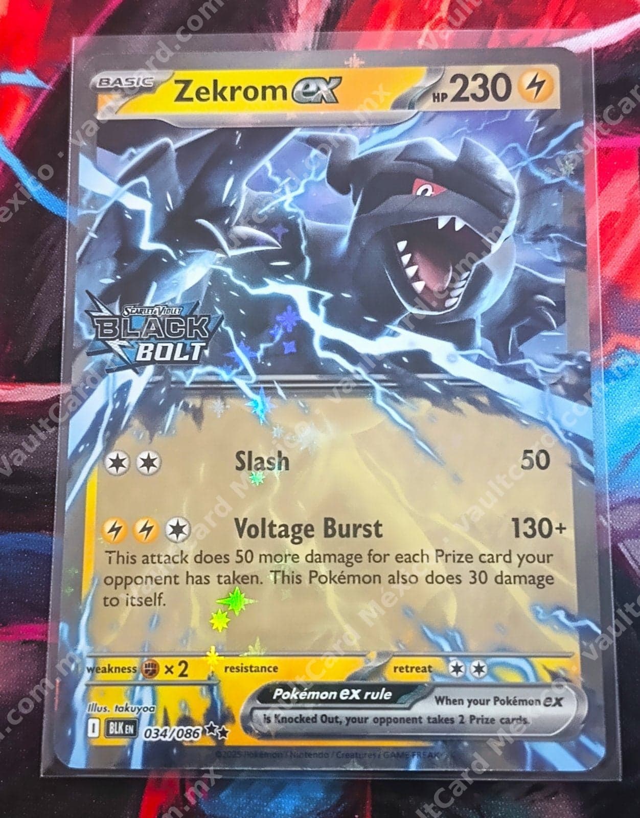 Lote de 3 cartas Zekrom ex 034/086 - Black Bolt (BLK) Inglés