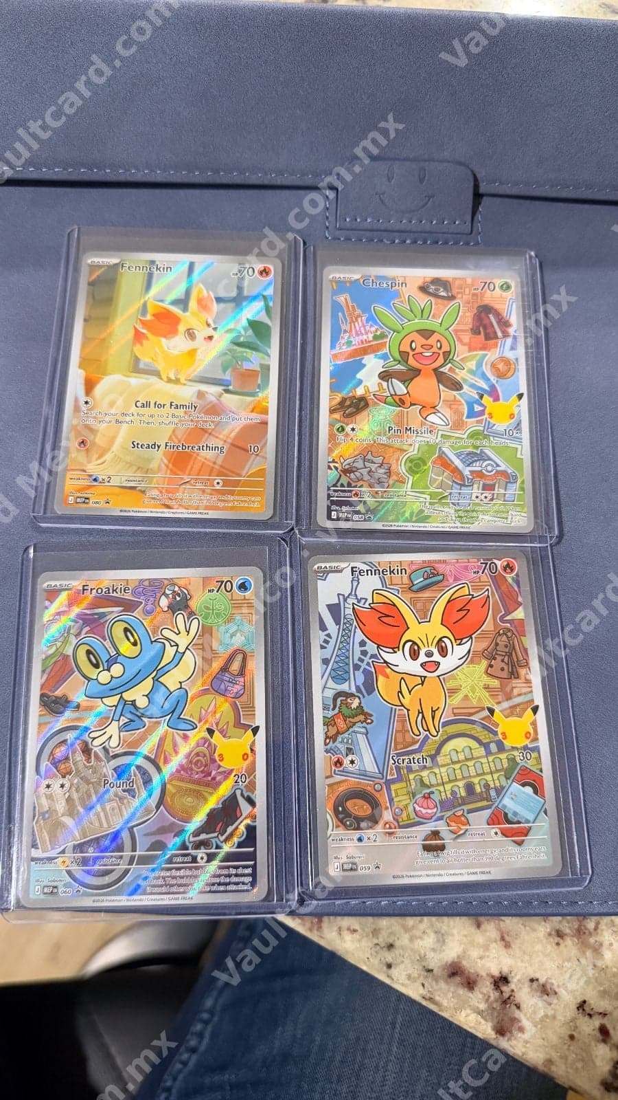 Lote 4 Cartas Kalos Starters - Fennekin, Chespin, Froakie (MEP) Inglés