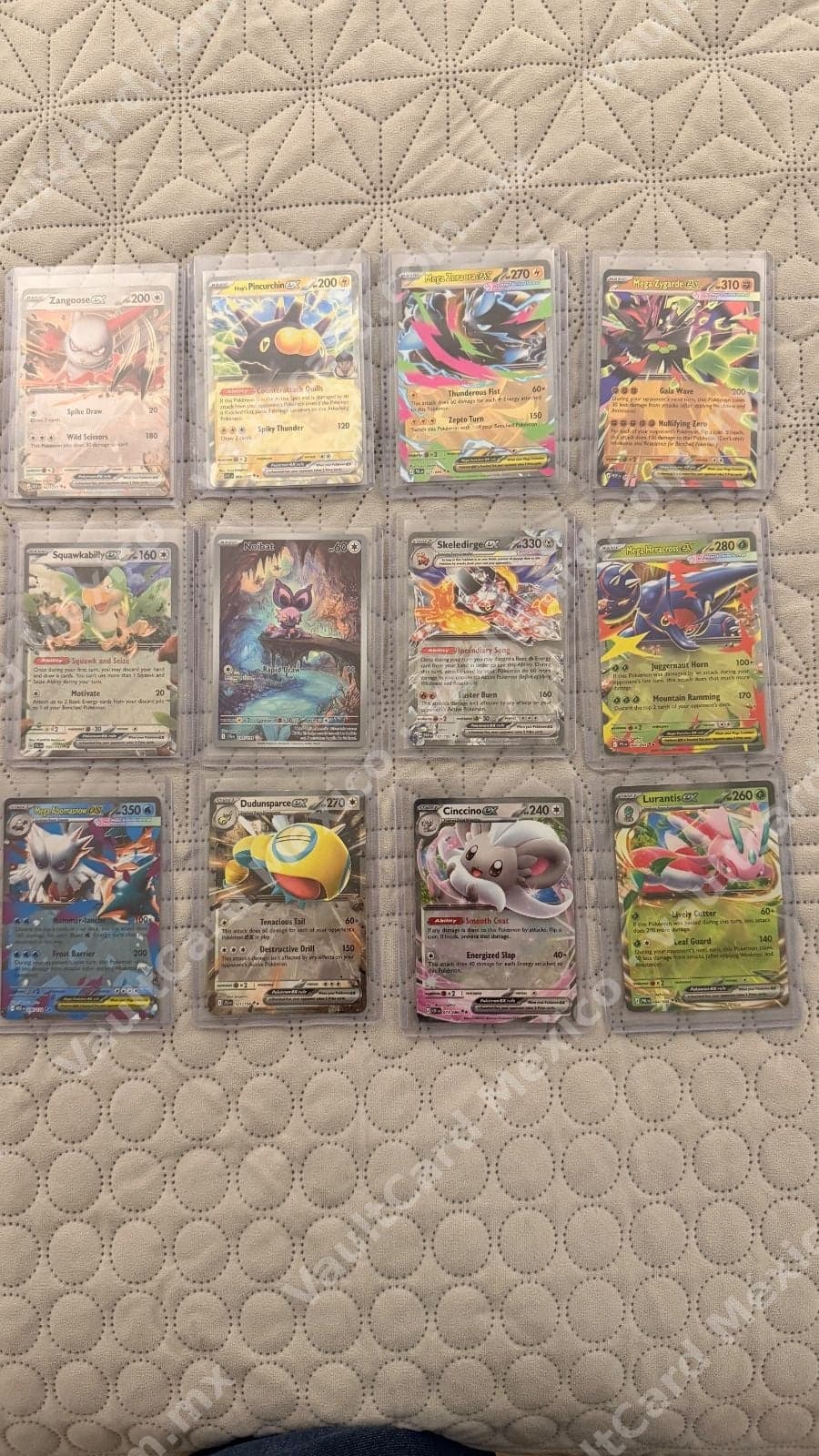 Lote de 12 cartas Pokémon ex y Mega ex - Full Art Inglés