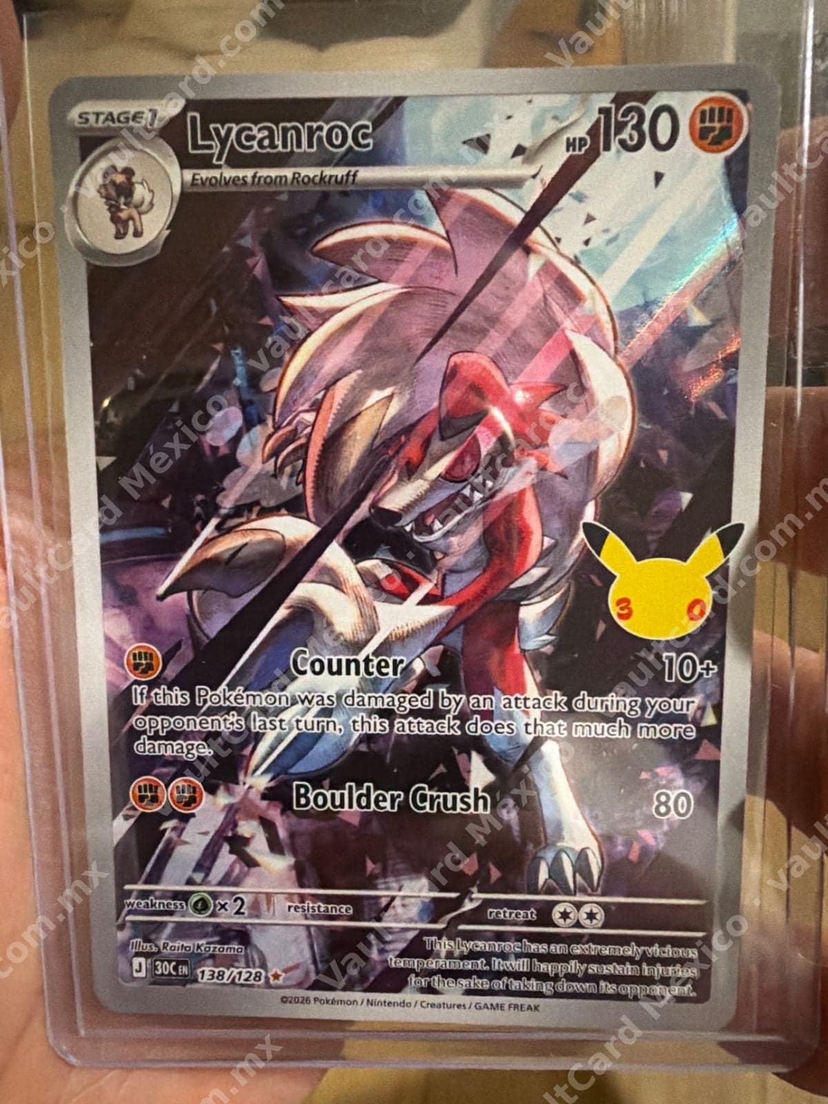 Lycanroc 138/128 - Celebrations (30C) Inglés Full Art