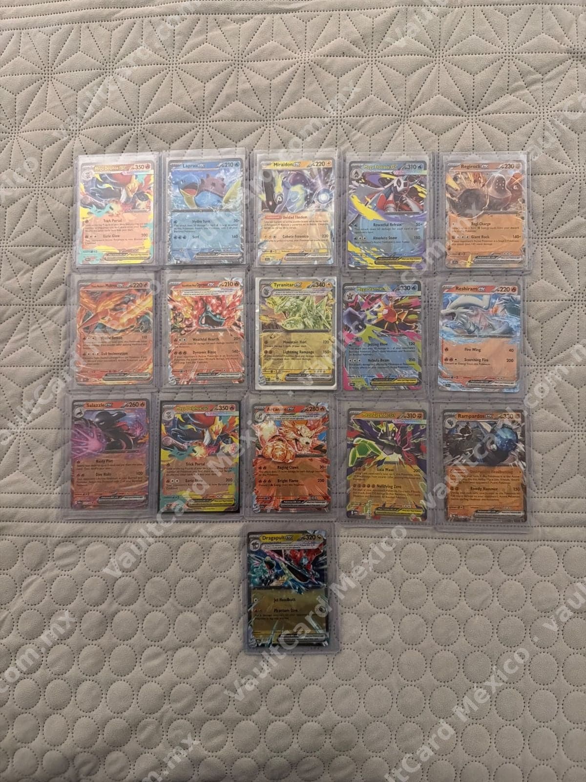 Lote de 16 Cartas Pokémon ex y Mega ex - Inglés (Charizard, Tyranitar, Dragapult y más)
