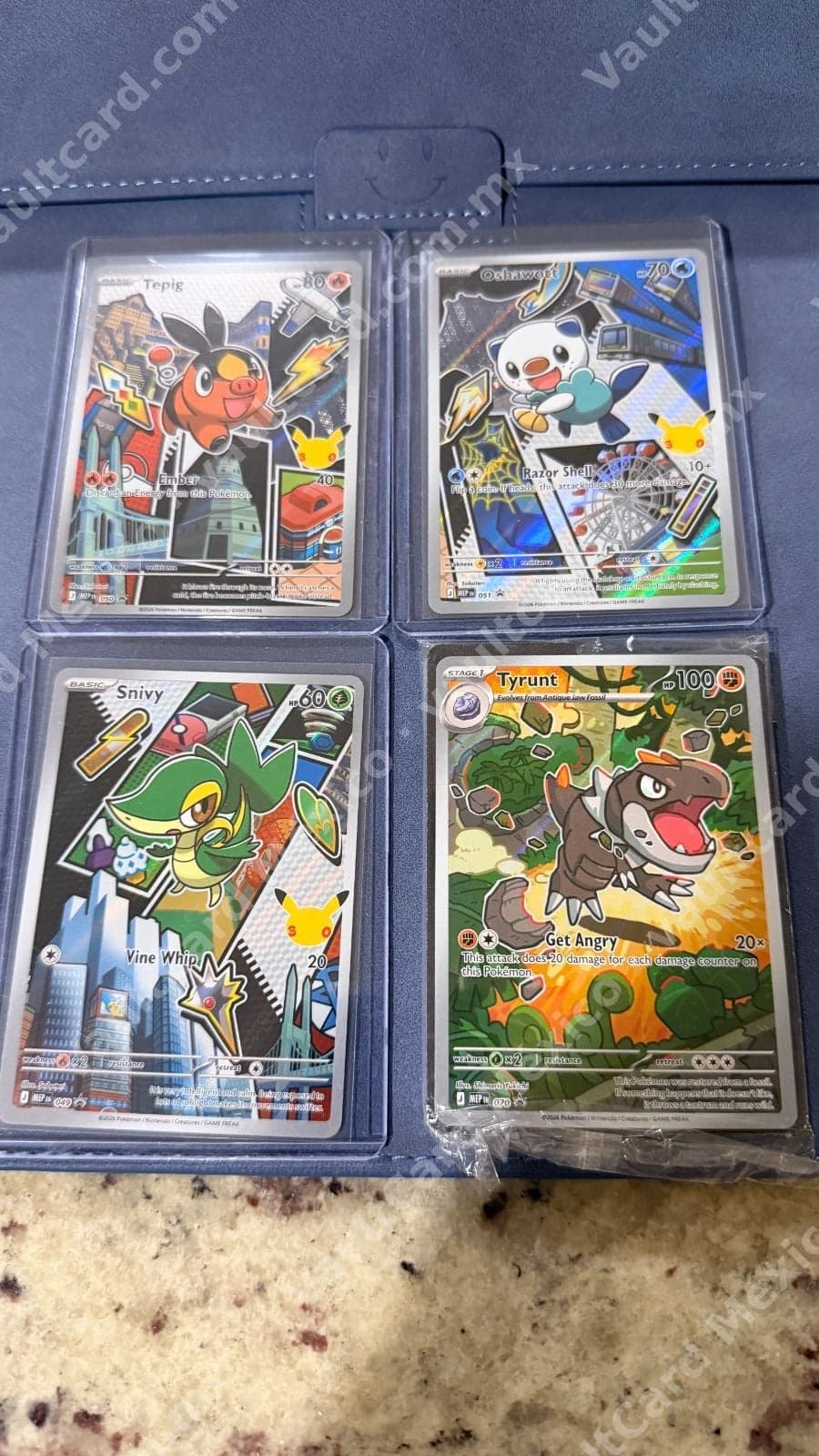 Lote 4 cartas Illustration Rare - Tepig, Oshawott, Snivy y Tyrunt (MEP) Inglés