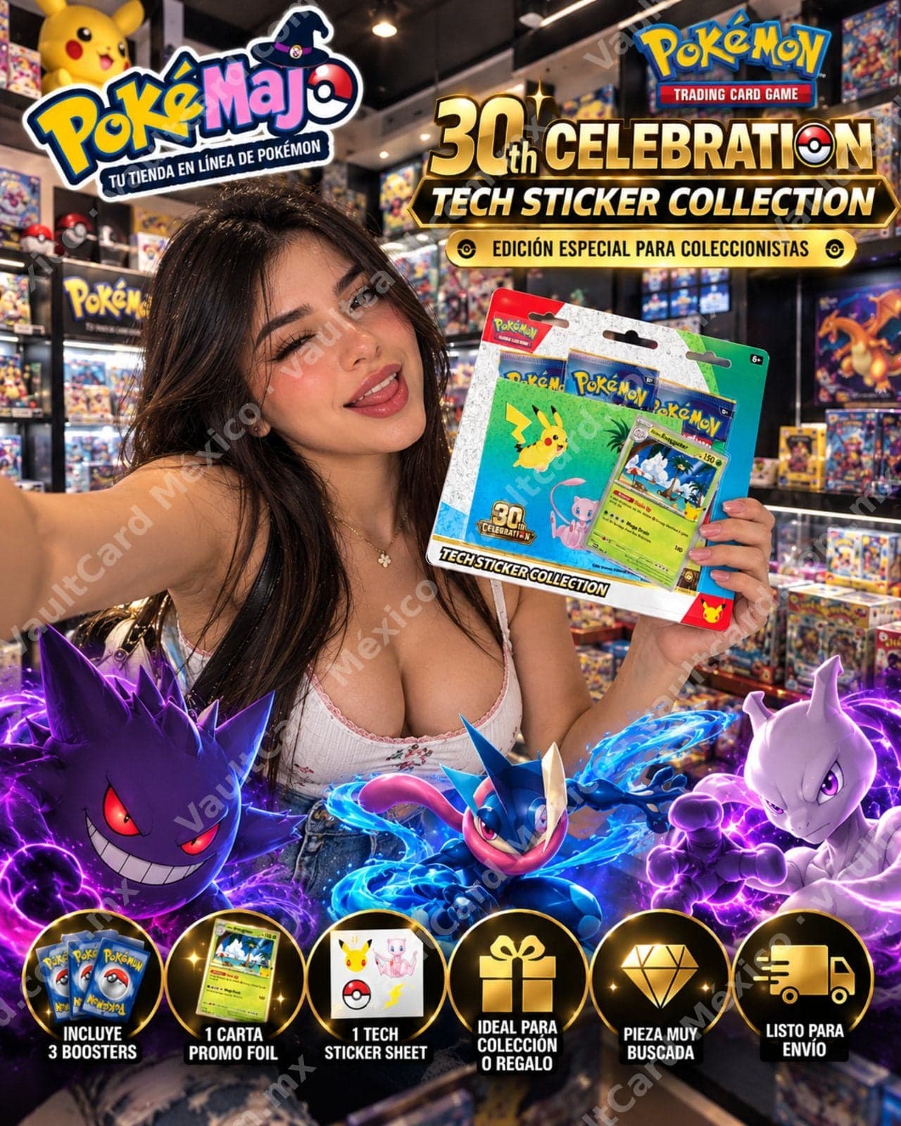 Pokémon Tech Sticker Collection 30th Celebration - Sellado (2 versiones)