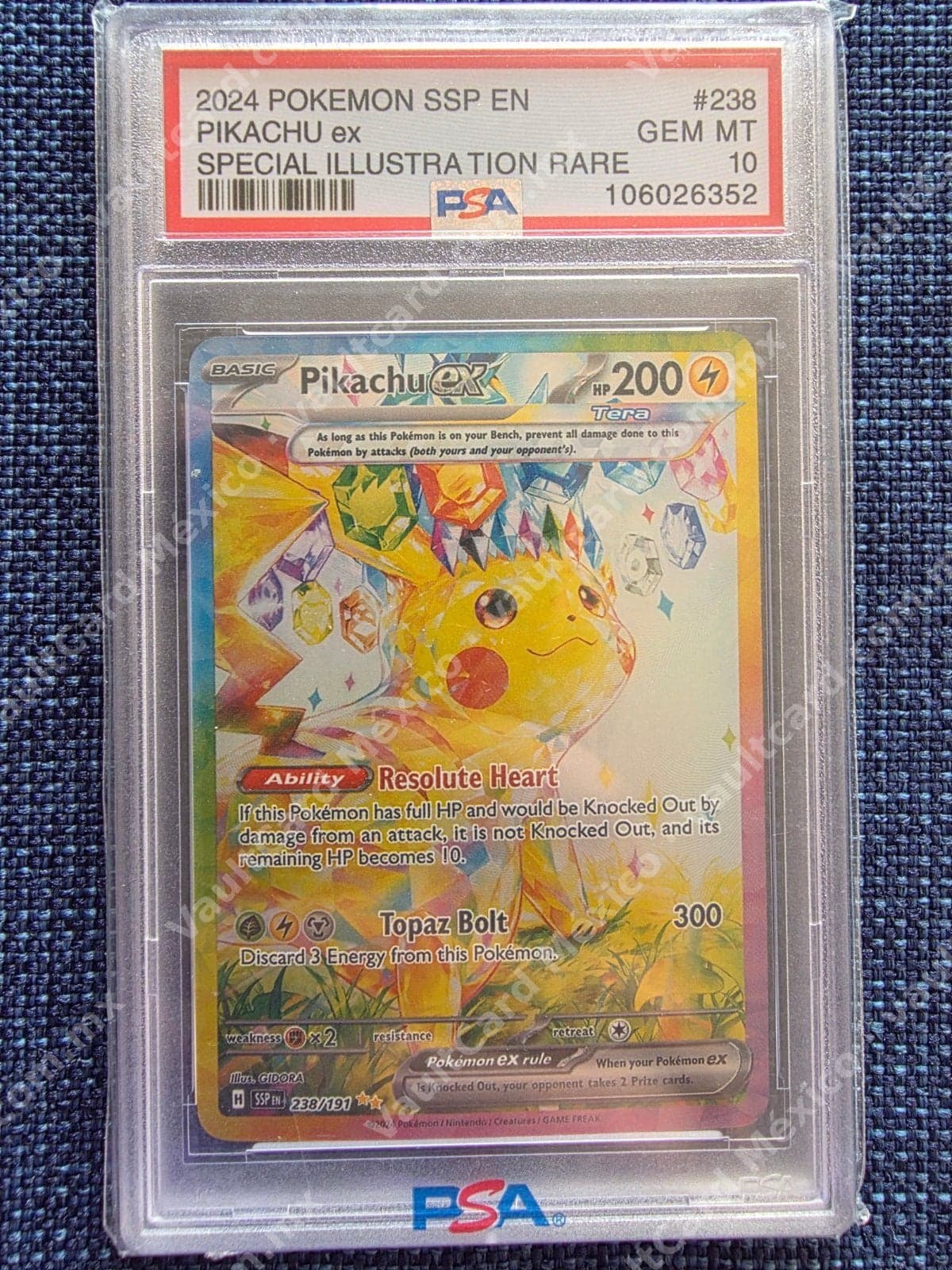 Pikachu ex 238/191 Special Illustration Rare - Surging Sparks (SSP) Inglés - PSA 10 GEM MINT