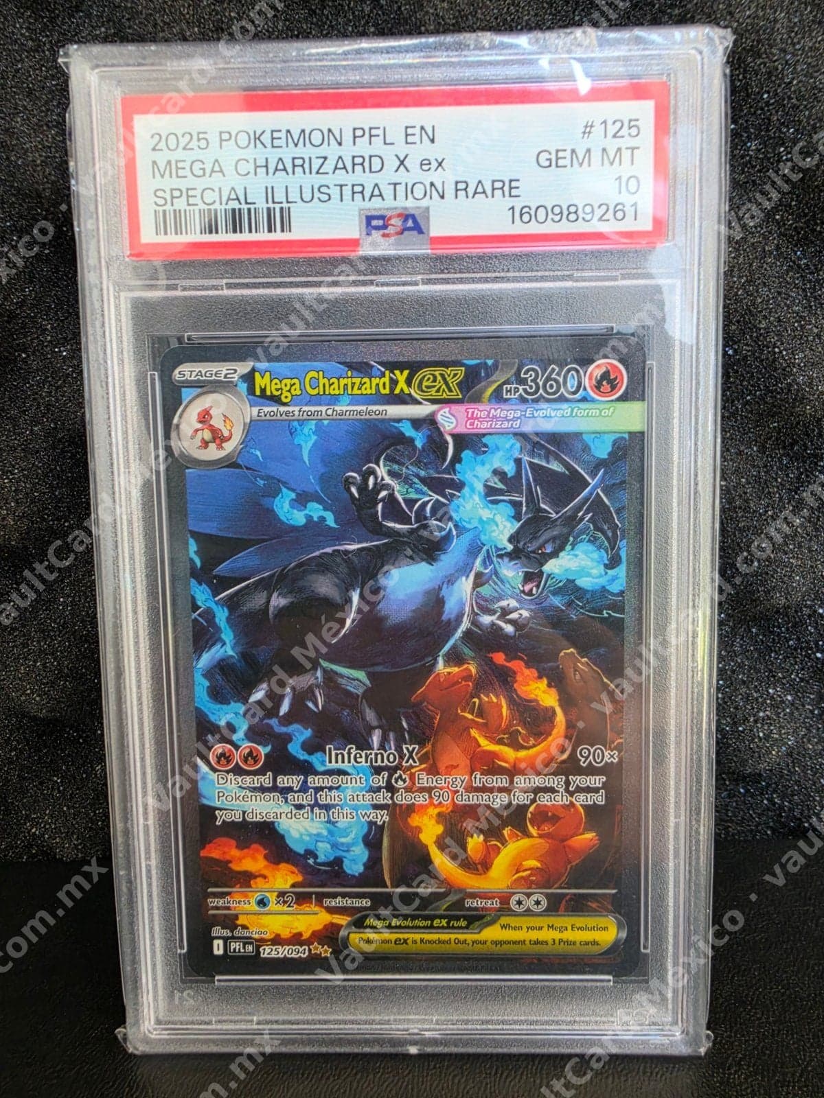 Mega Charizard X ex 125/094 (PFL) PSA 10 Gem Mint - Special Illustration Rare Inglés