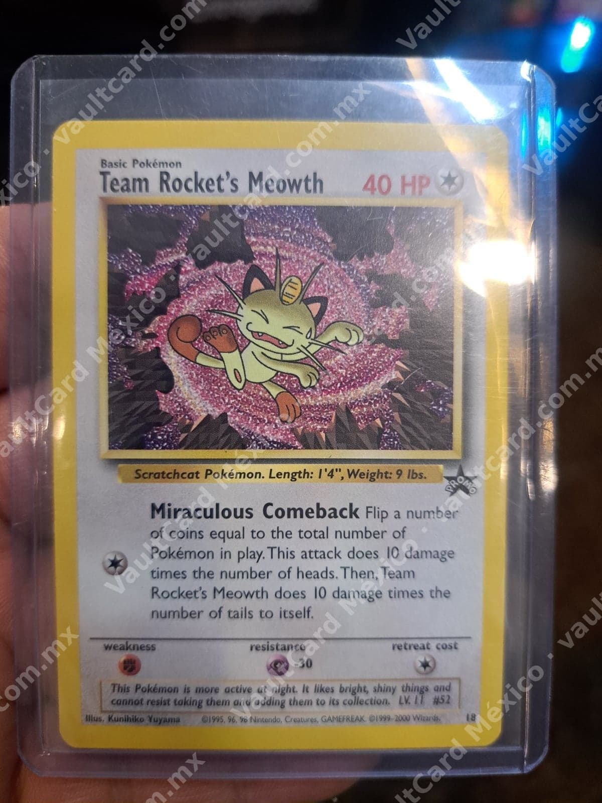 Team Rocket's Meowth #18 - Wizards Black Star Promo Inglés