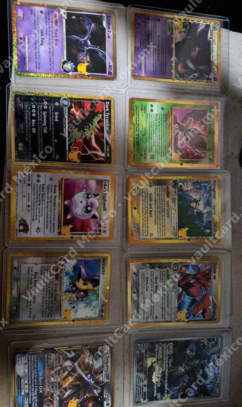 Lote de 22 cartas Pokémon en Inglés - Holos, GX y raras (Scizor GX, Solgaleo GX, Dark Tyranitar y más)
