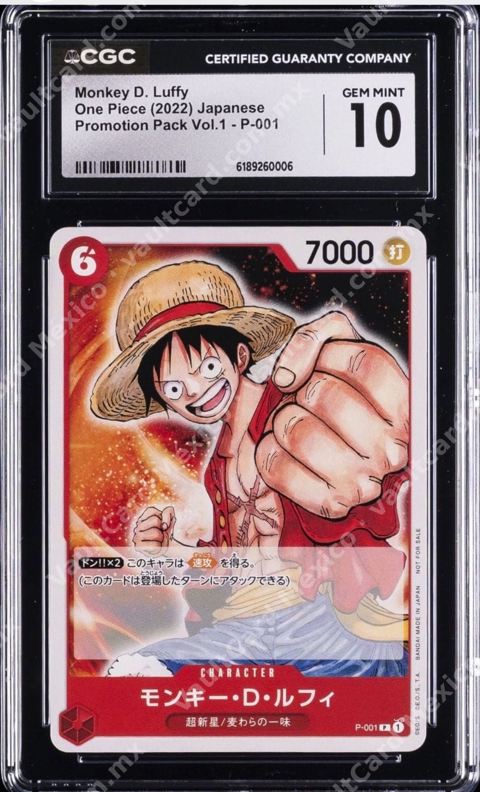 Monkey D. Luffy P-001 CGC 10 Gem Mint - One Piece Card Game Japonés (Promo)