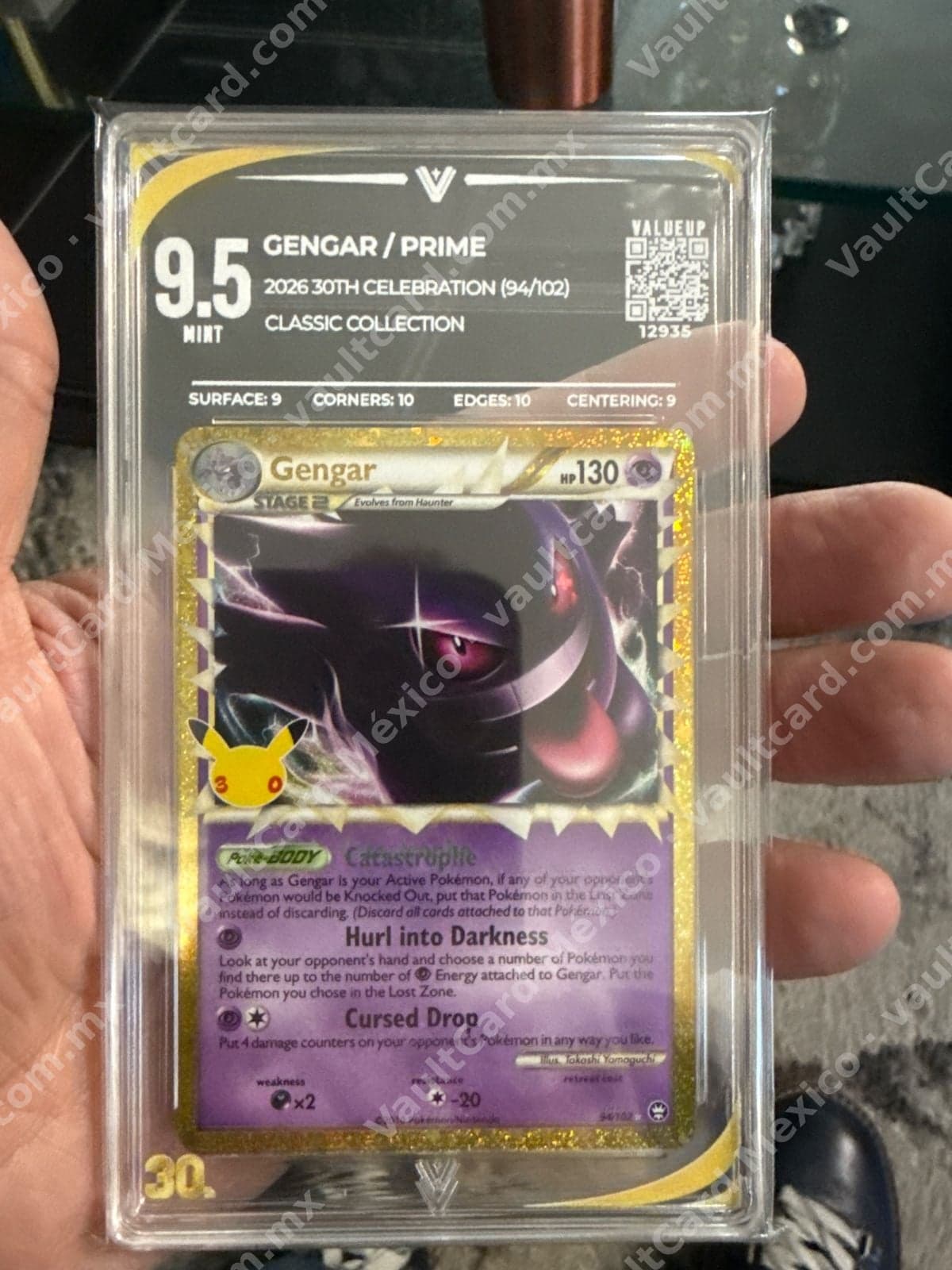 Gengar Prime 94/102 - Classic Collection 30th Celebration Inglés - Graded ValueUp 9.5 MINT