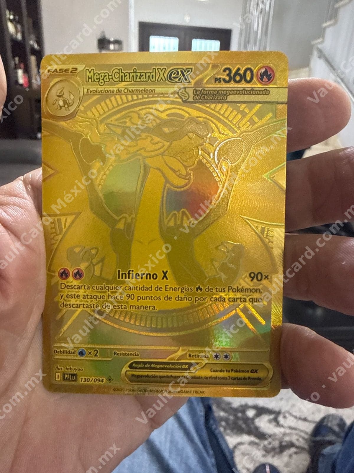 Mega-Charizard X ex Dorada 130/094 - (PFE LA) Español