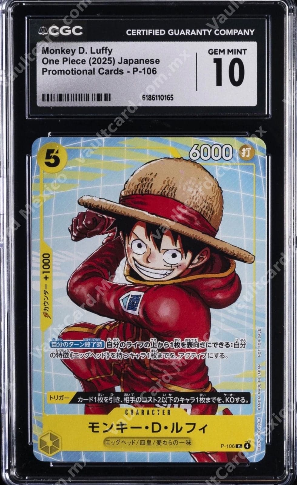 Monkey D. Luffy P-106 Promo Japonés CGC Gem Mint 10 - One Piece Card Game