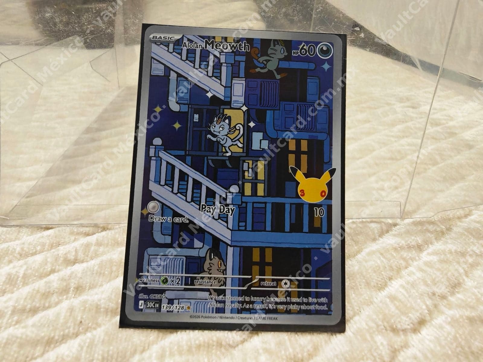 Alolan Meowth 139/128 - Art Rare Japonés (30 Aniversario)
