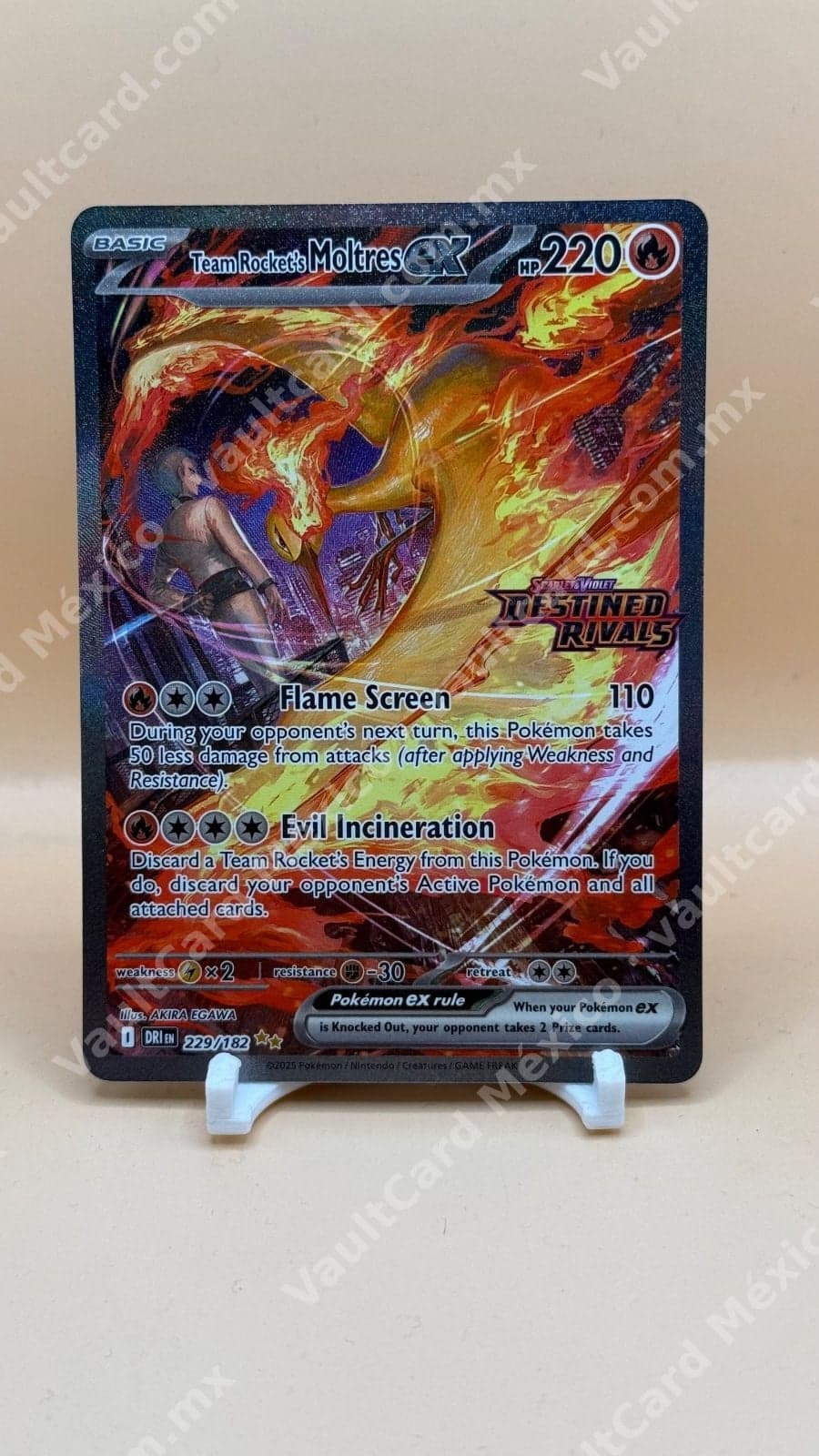 Team Rocket's Moltres ex 229/182 (stamped) - Destined Rivals (DRI) Inglés