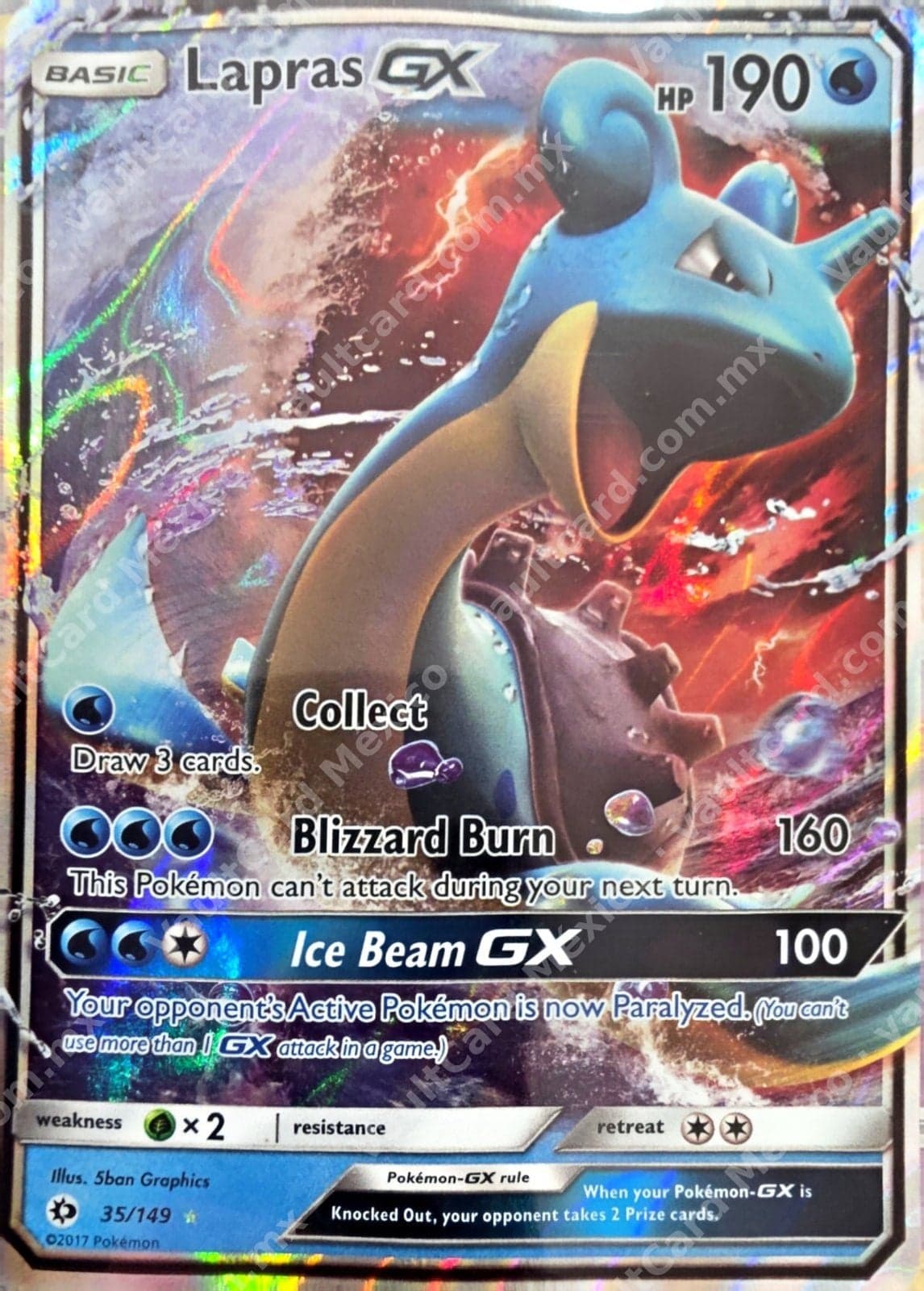 Lapras GX 35/149 - Sun & Moon Base Set Inglés Ultra Rare
