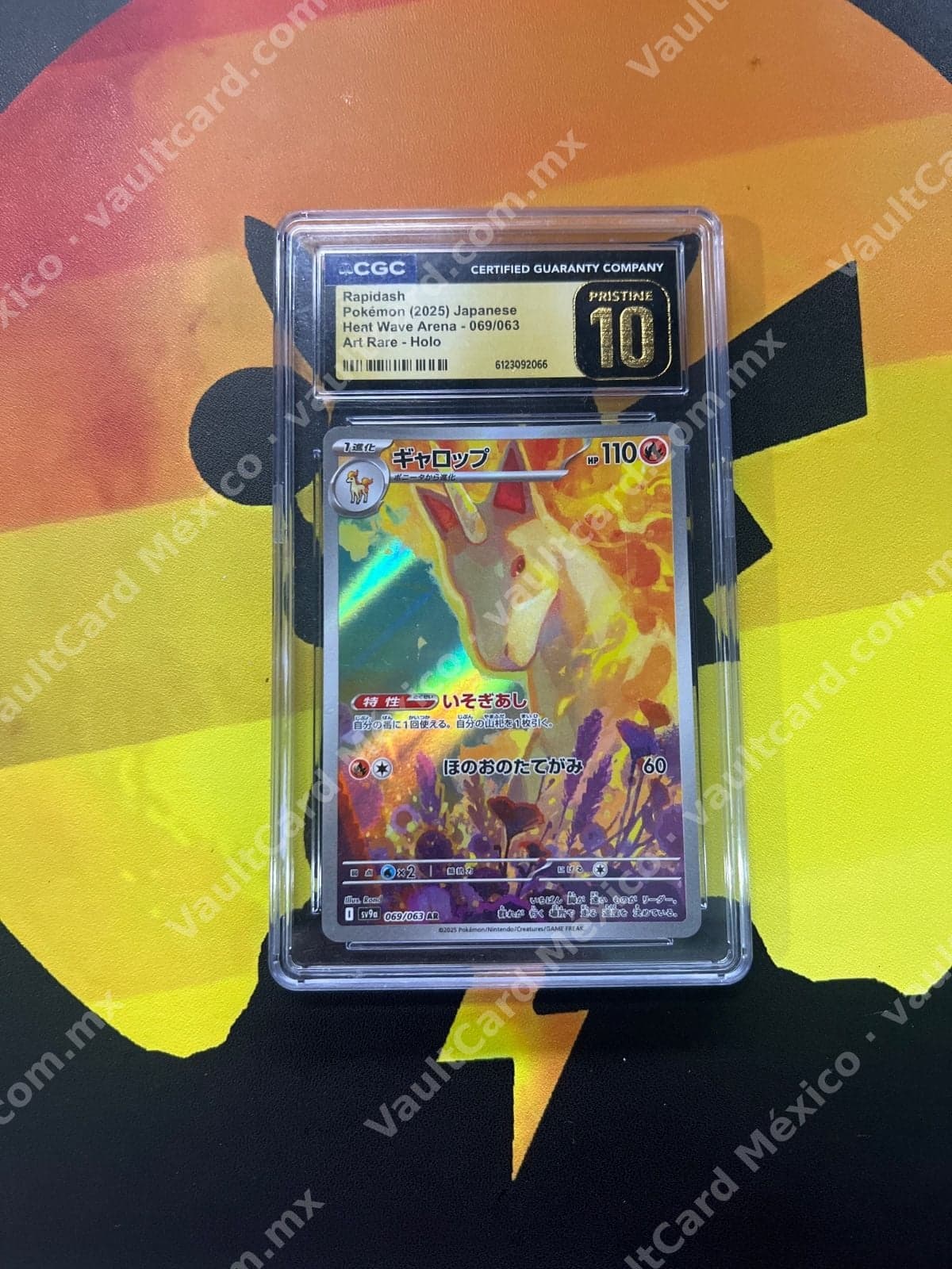 Rapidash 069/063 Art Rare - Heat Wave Arena (SV9a) Japonés - CGC Pristine 10