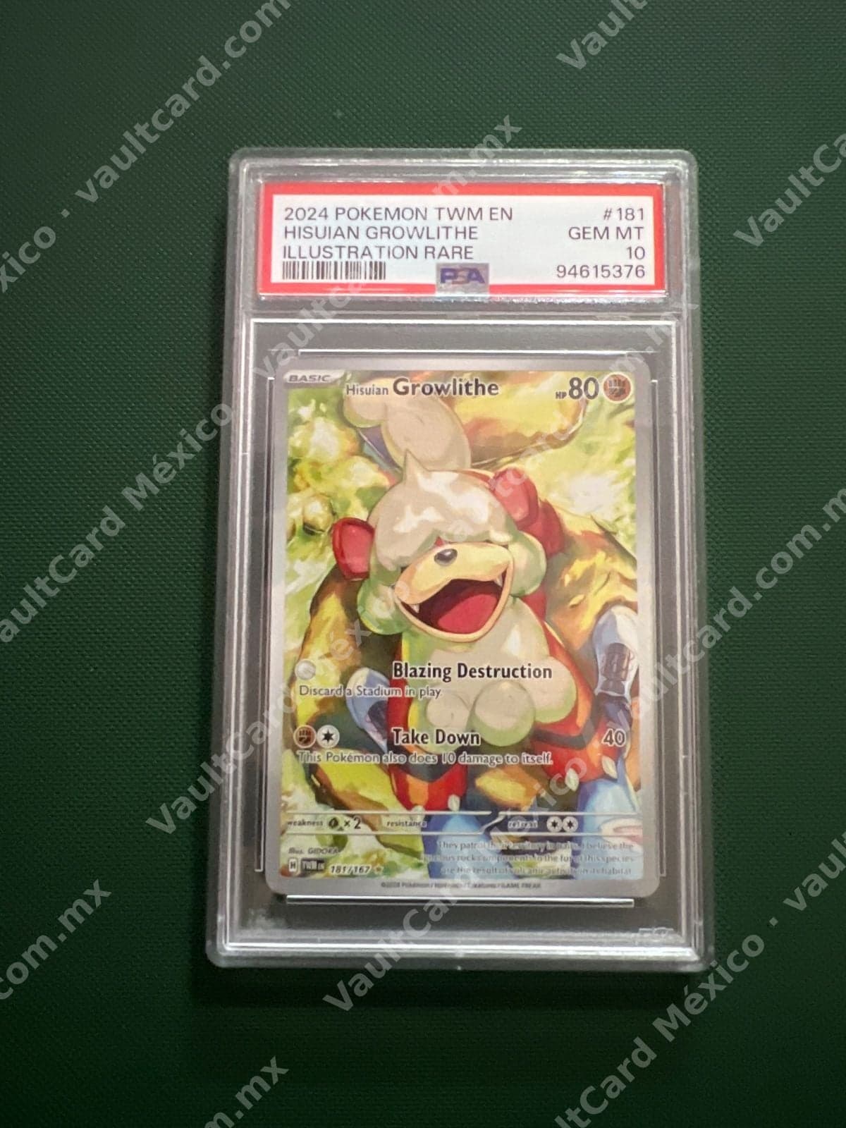 Hisuian Growlithe 181/167 - Twilight Masquerade (TWM) Inglés PSA 10 GEM MT