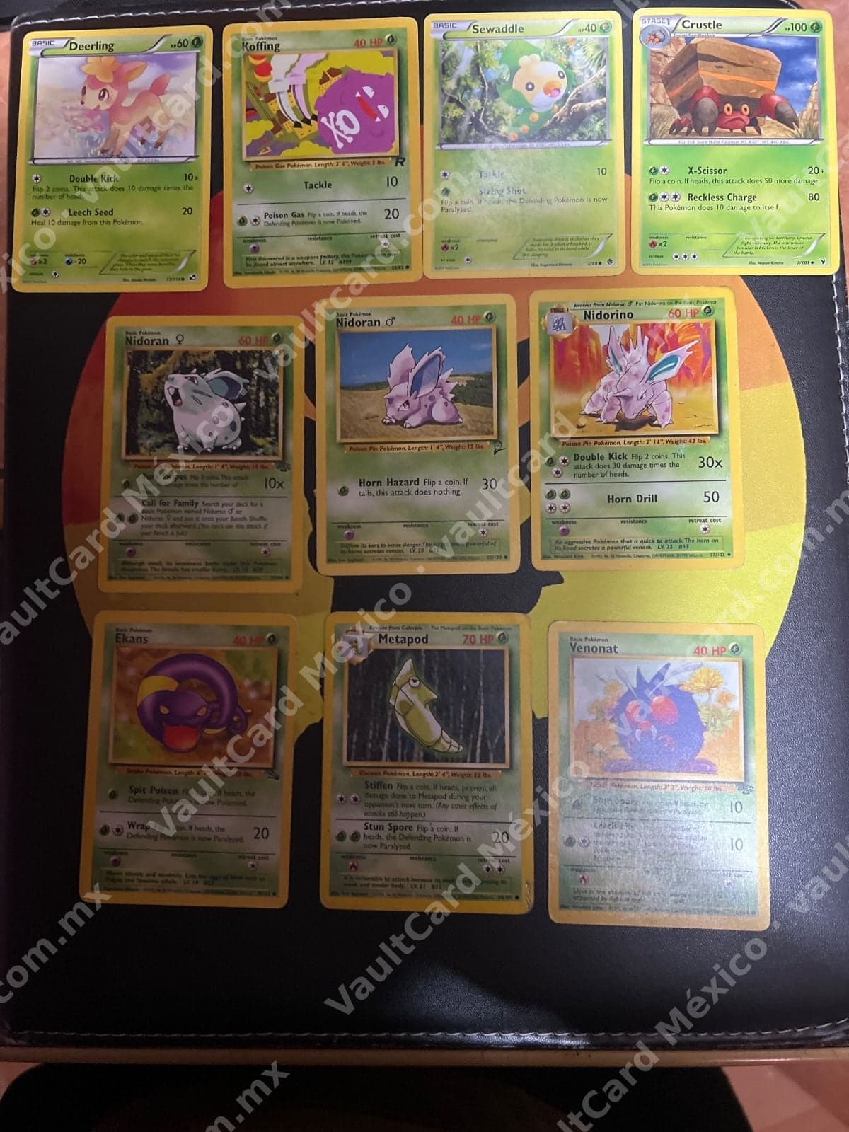 Lote de 10 Cartas Pokémon - Inglés (Deerling, Nidoran, Koffing, Ekans y más)