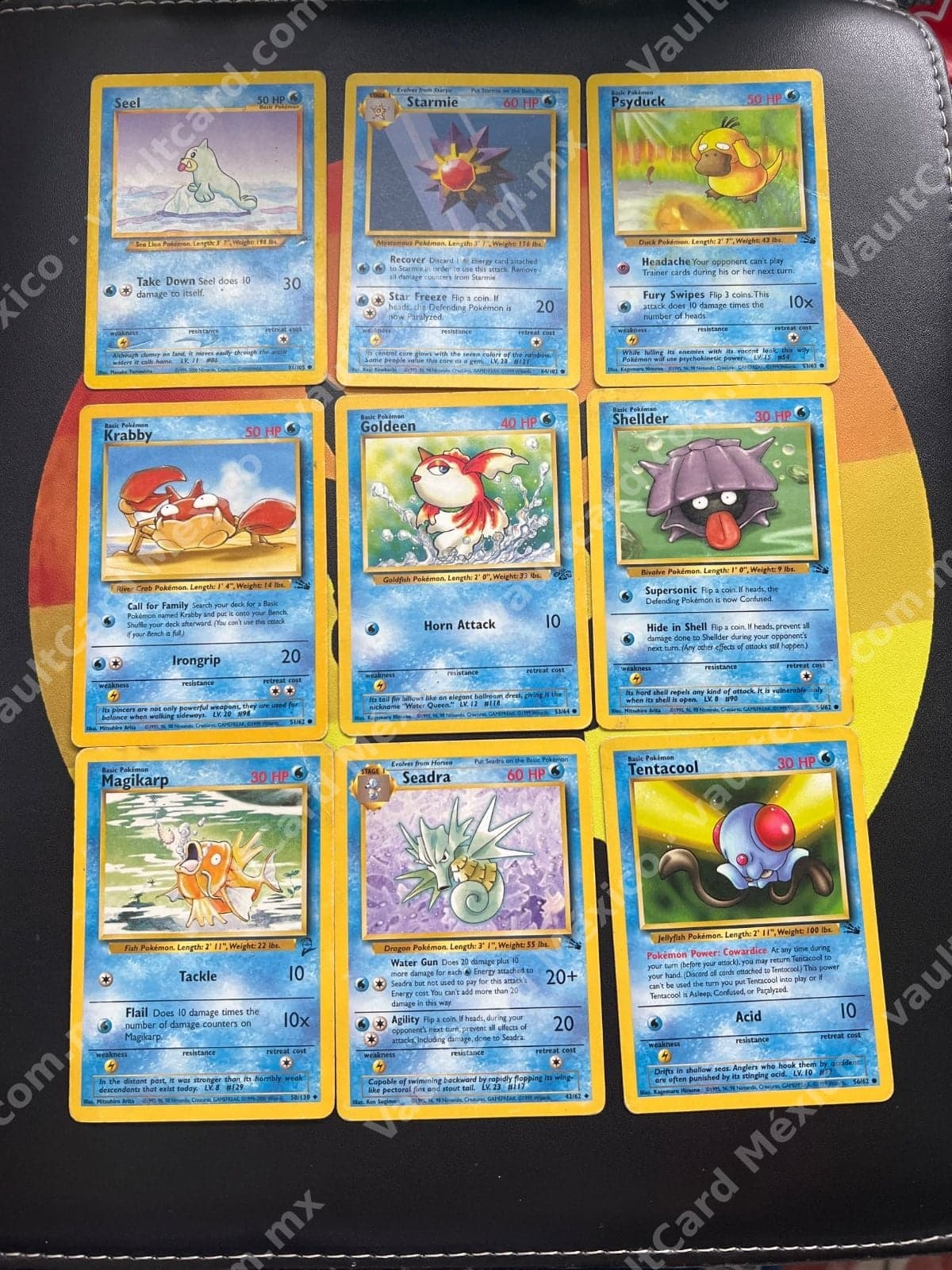 Lote de 9 Cartas Pokémon TCG tipo Agua WOTC Vintage - Inglés
