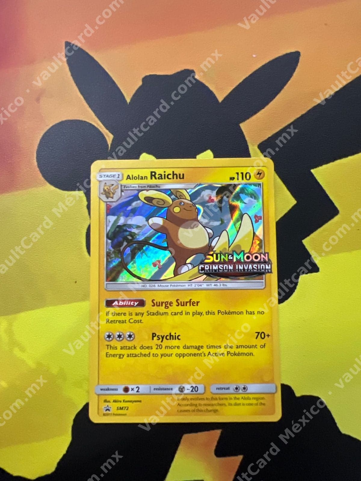 Alolan Raichu SM72 - Promo Holo Sun & Moon Crimson Invasion Inglés